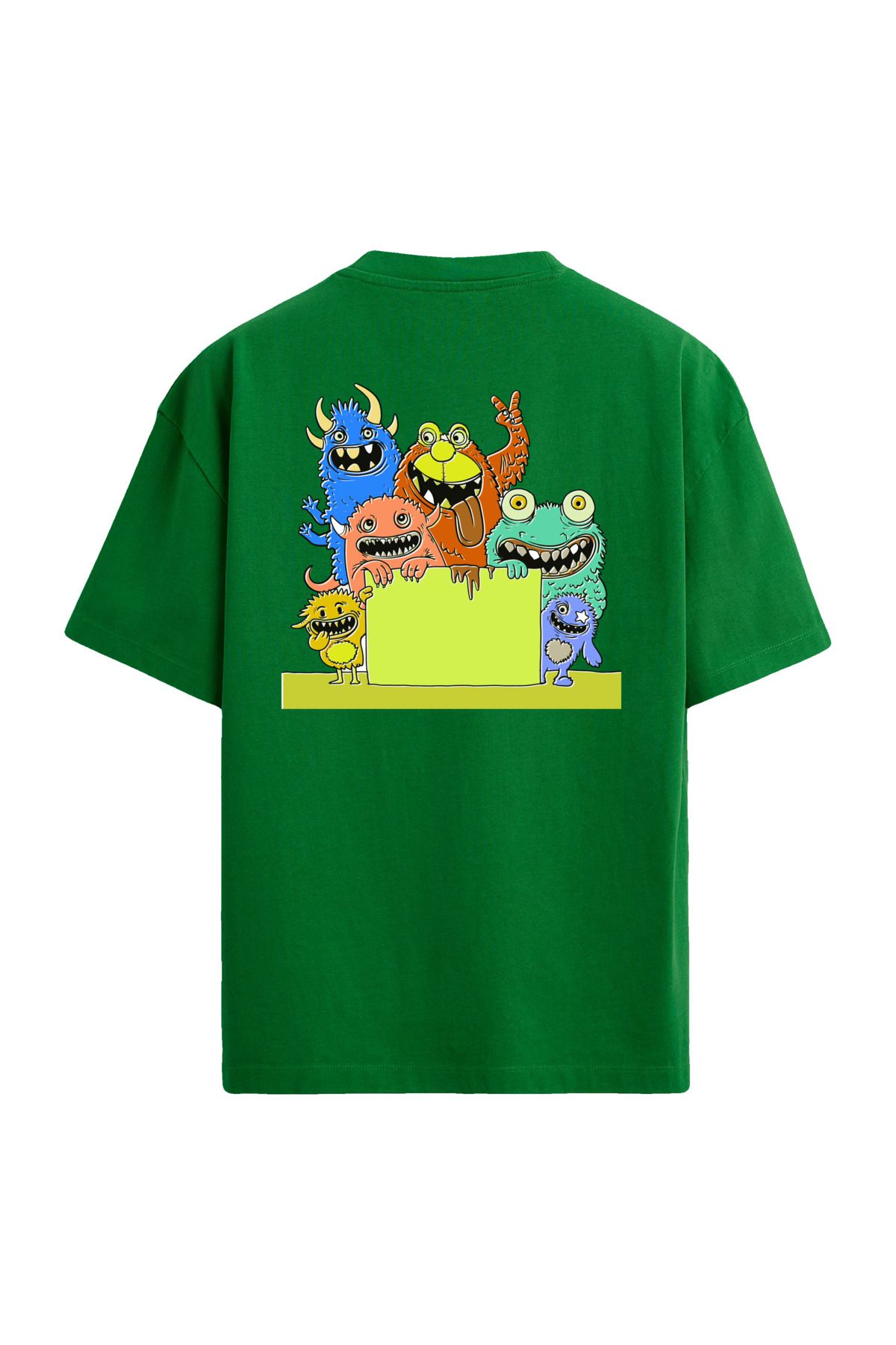 Colermi Renkli Canavarlar Sırt Baskılı Oversize T-Shirt
