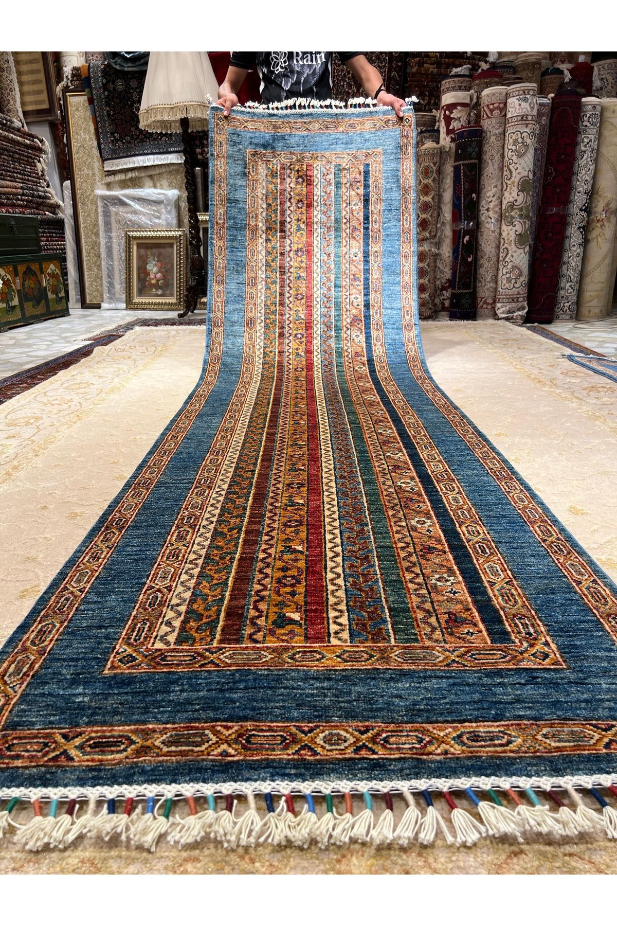 RD RAMAZAN DAĞ EL HALI SANATI El Dokuma Afgan Halısıdır Şal Desen Birinci Sınıf Kalite Ebat 300x80