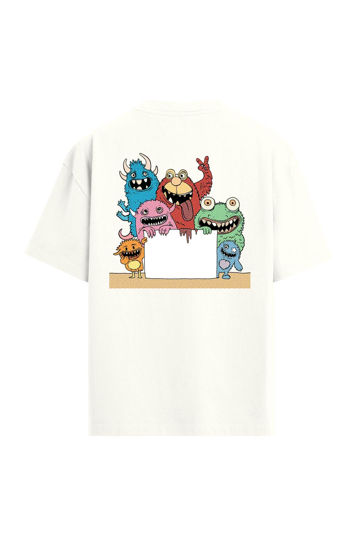Colermi Komik Canavarlar Sırt Baskılı Oversize T-Shirt