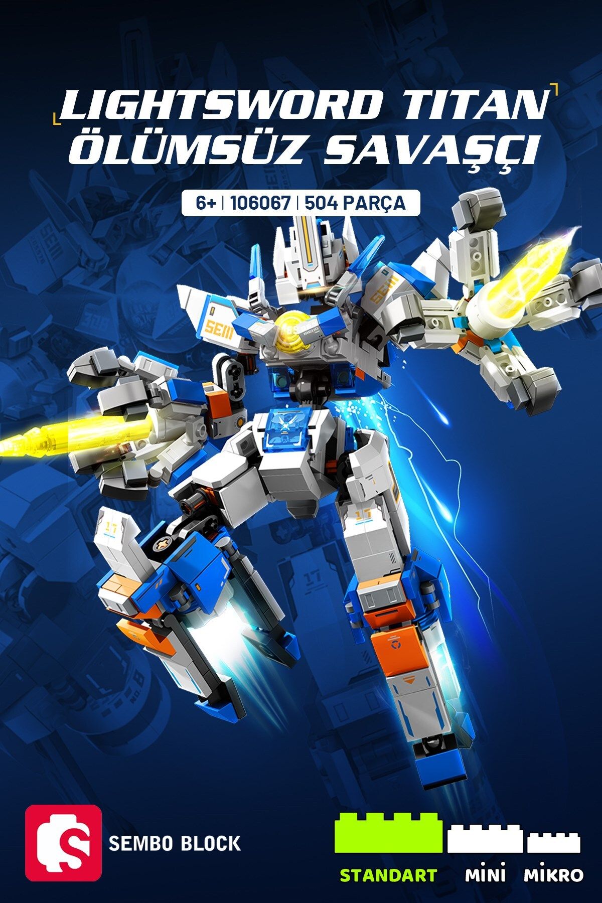 Sembo Block Lightsword Titan Ölüm Savaşçısı Yapı Bloğu Seti