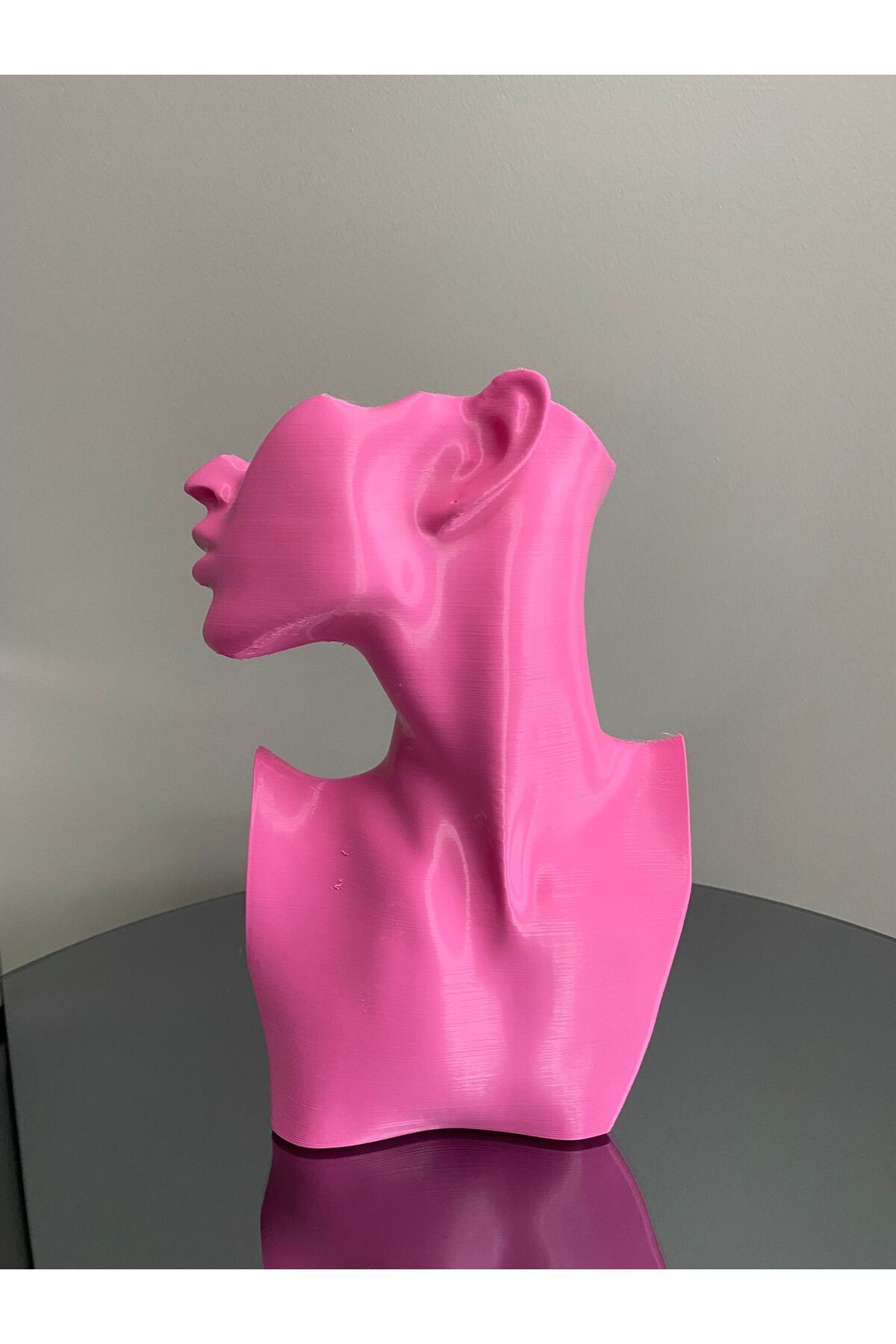 Goplast Premium Pembe Renk Dekoratif Takı Mankeni Teşhir Standı 23 cm Takı Organizer Mücevher Küpe Kolye Sergileme
