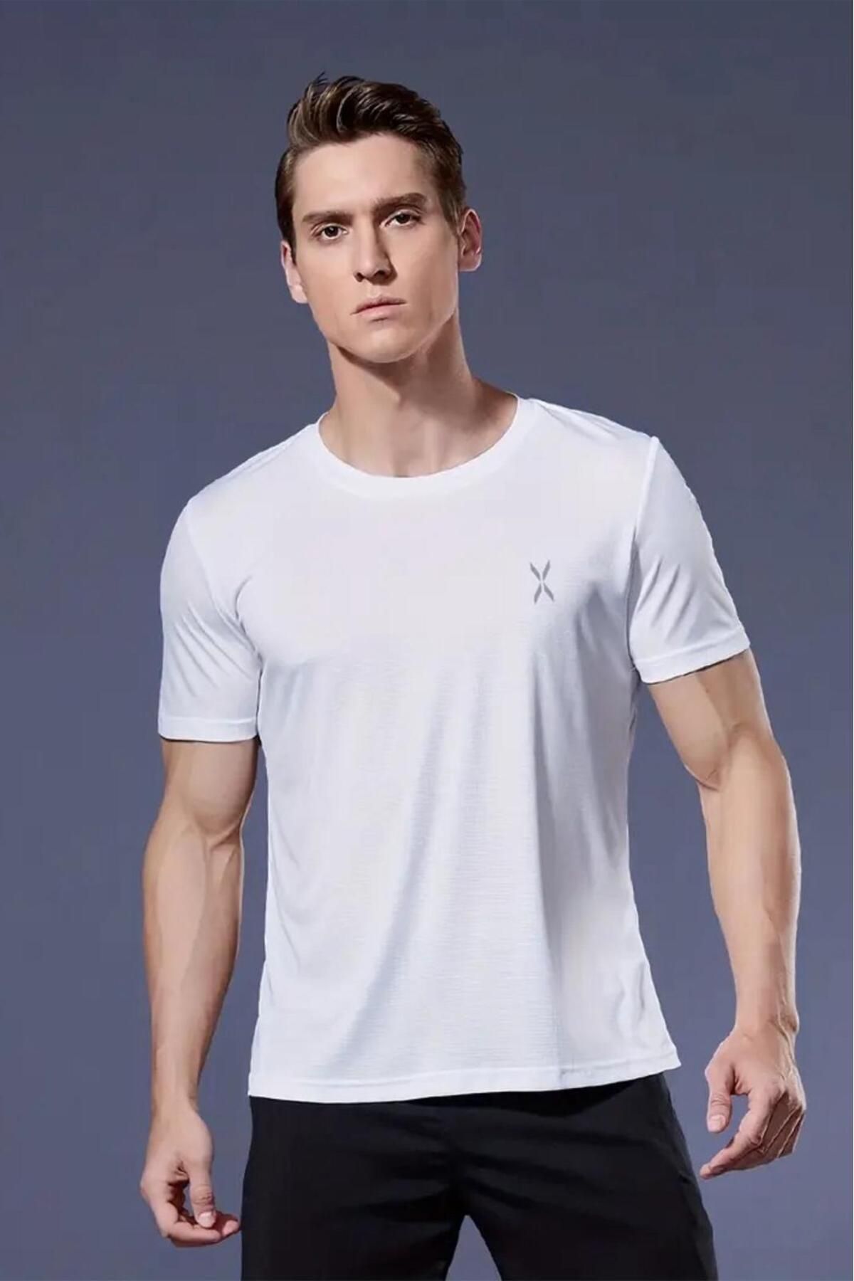 Oksit Xylon Mikro Polyester Nefes Alabilen Hafif Perform Antrenman Sporcu Erkek Tshirt