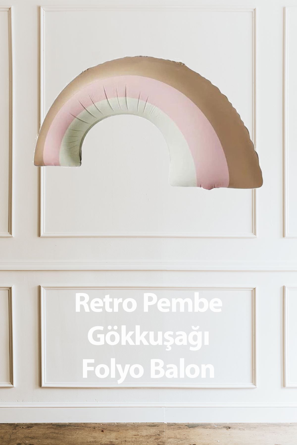 Atölye Mi Retro Pembe Gökkuşağı Folyo Balon
