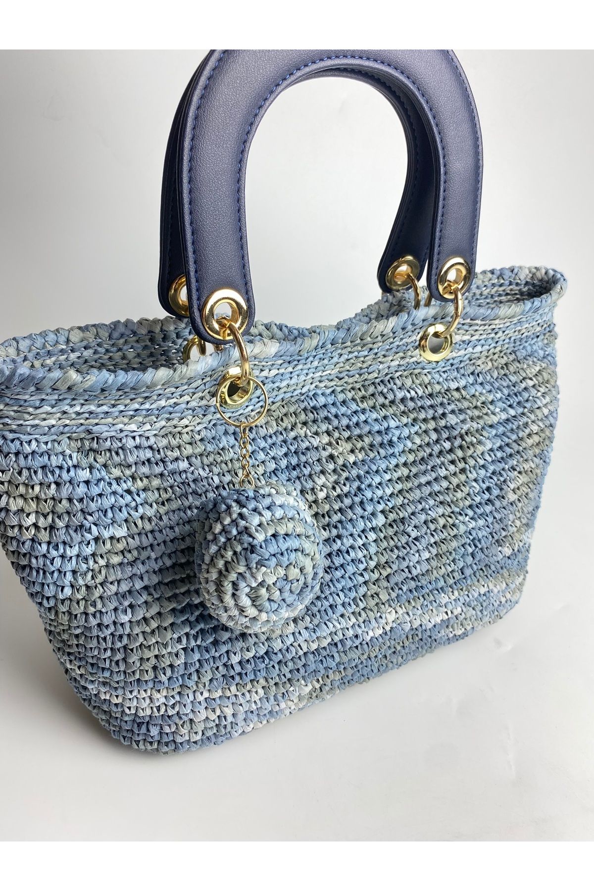 By Aynur Kos Handmade Degrade Rafya İpten Günlük Çanta