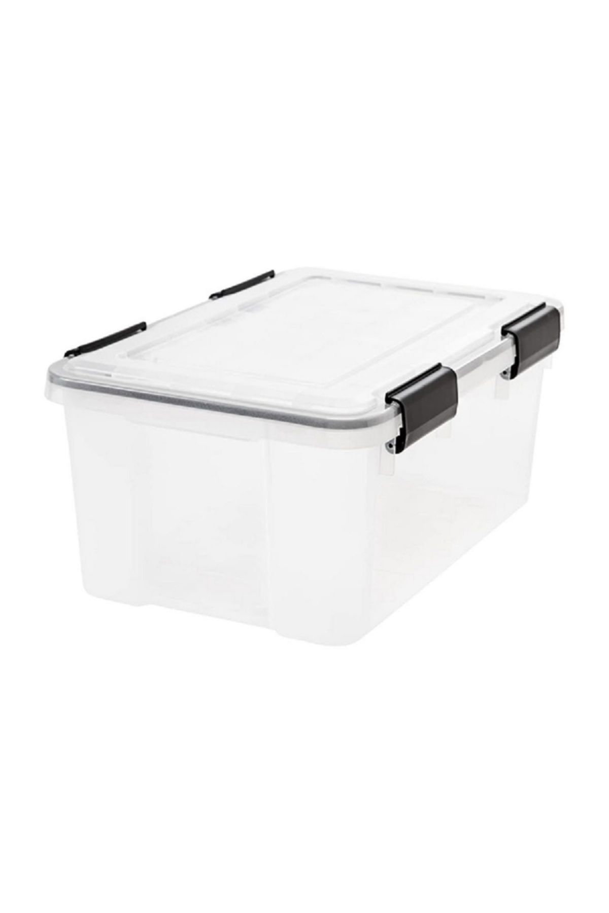 IRIS-Rectangular Storage Tote Box Clear and Black 19 Quart 1