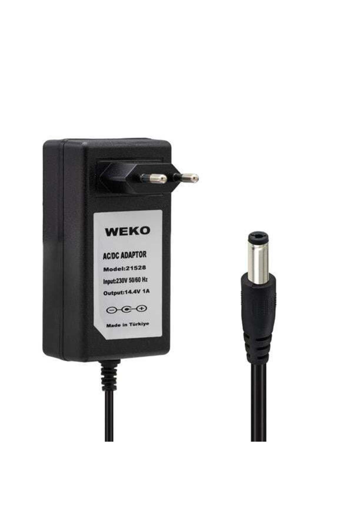 Emperium Weko 14.4 Volt - 1 Amper 5.5*2.5 Uçlu Plastik Işıklı Kasa Priz Tip Adaptör