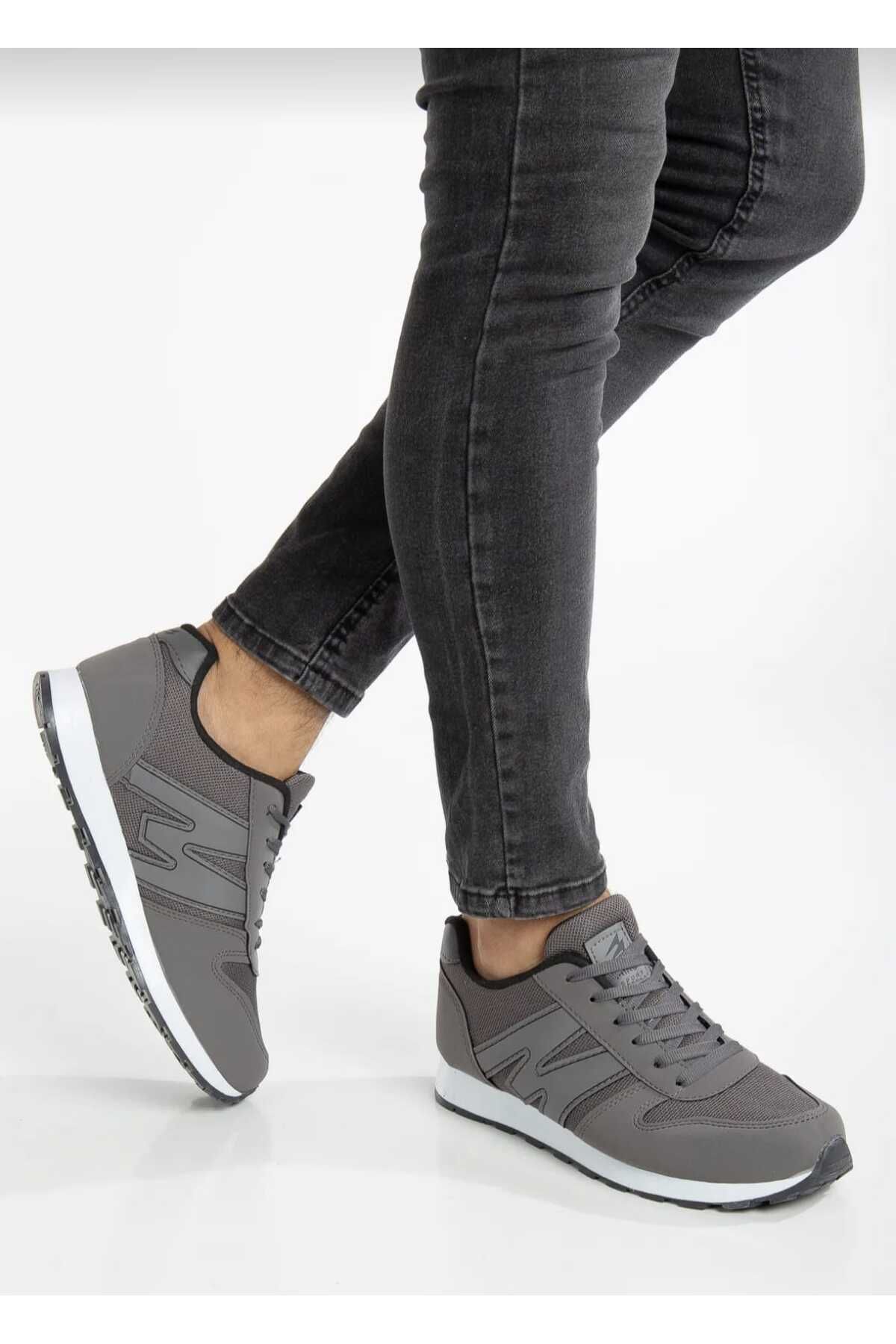 WEBORN Erkek Bağcıklı Günlük Konforlu Rahat Hafif Yumuşak Taban Fileli Sneaker Spor Ayakkabı