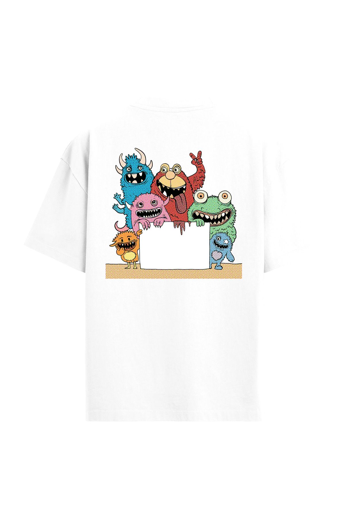 Colermi Komik Canavarlar Sırt Baskılı Oversize T-Shirt