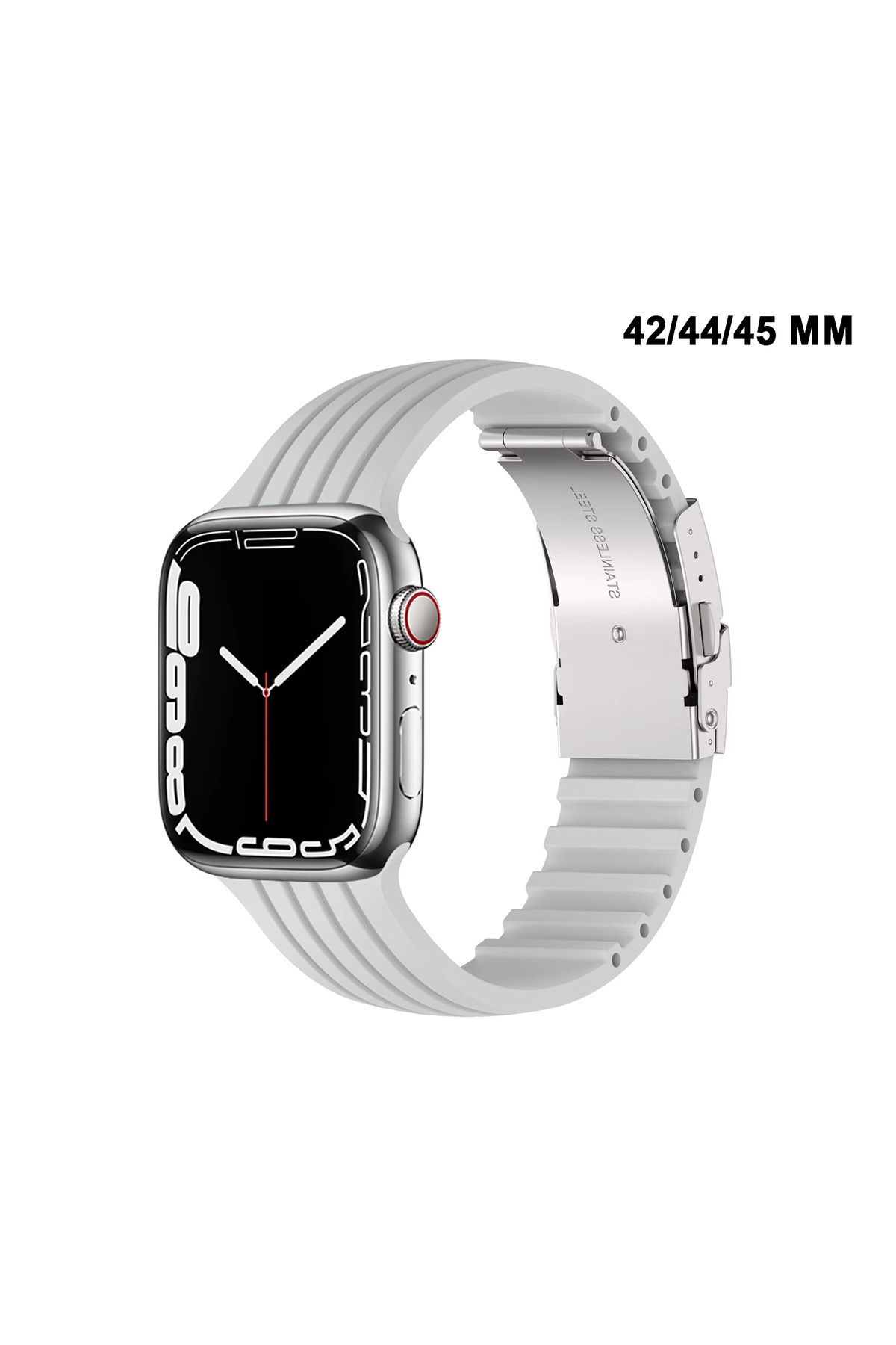 MTL Apple Watch Uyumlu 1/2/3/4/5/6/SE/7/8/9Seri 42/44/45/49MM Klipsli Kordon Kayış Silikon MT36