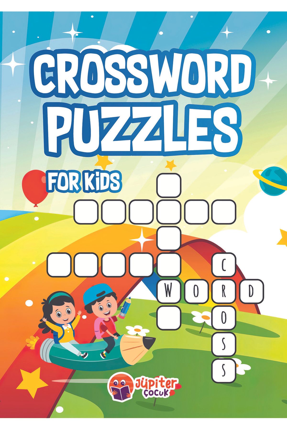 Jüpiter Çocuk Yayınları İngilizce Çengel Bulmaca Kitabı – Çocuklar İçin Crossword | 122 Sayfa | Cevap Anahtarlı