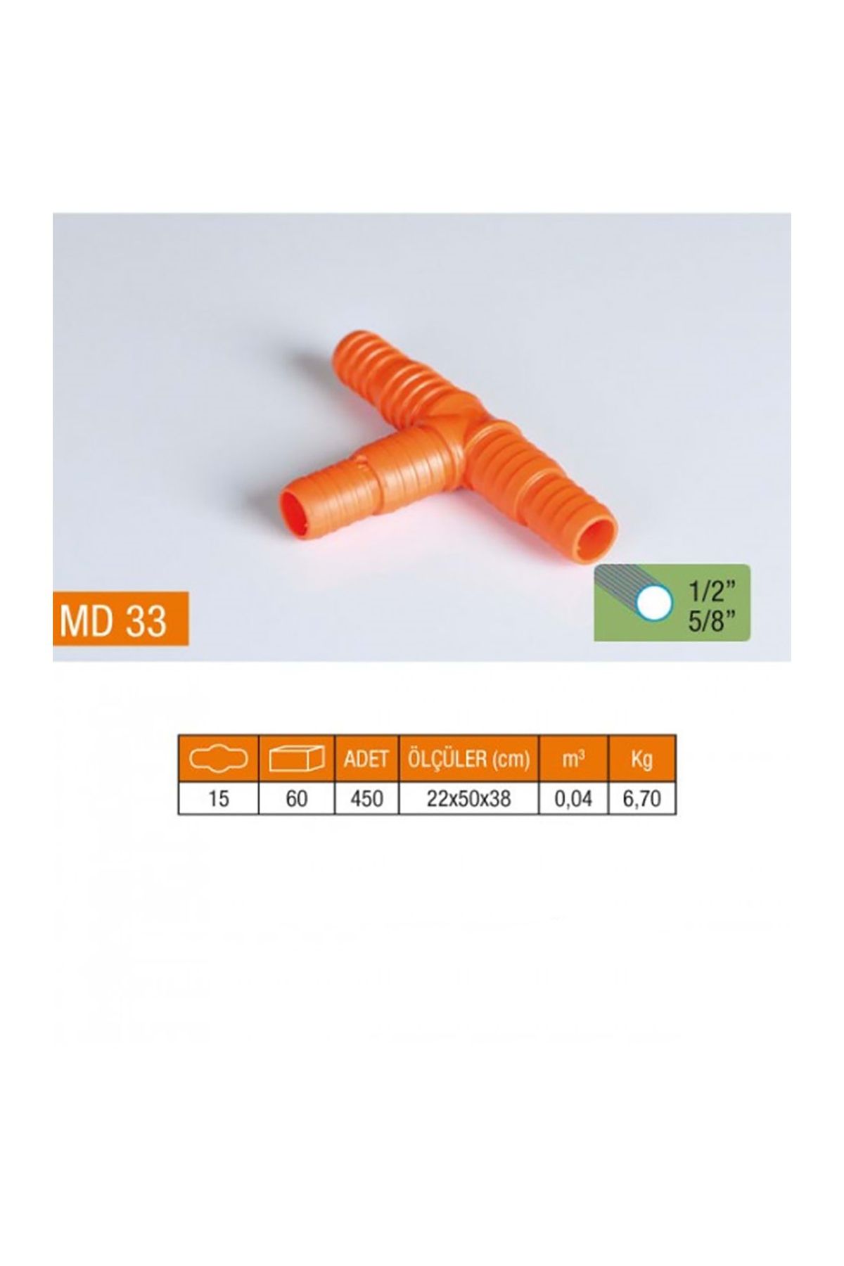 KANDİLLER 1/2 5/8 NORMAL T HORTUM EKİ 5 Adet