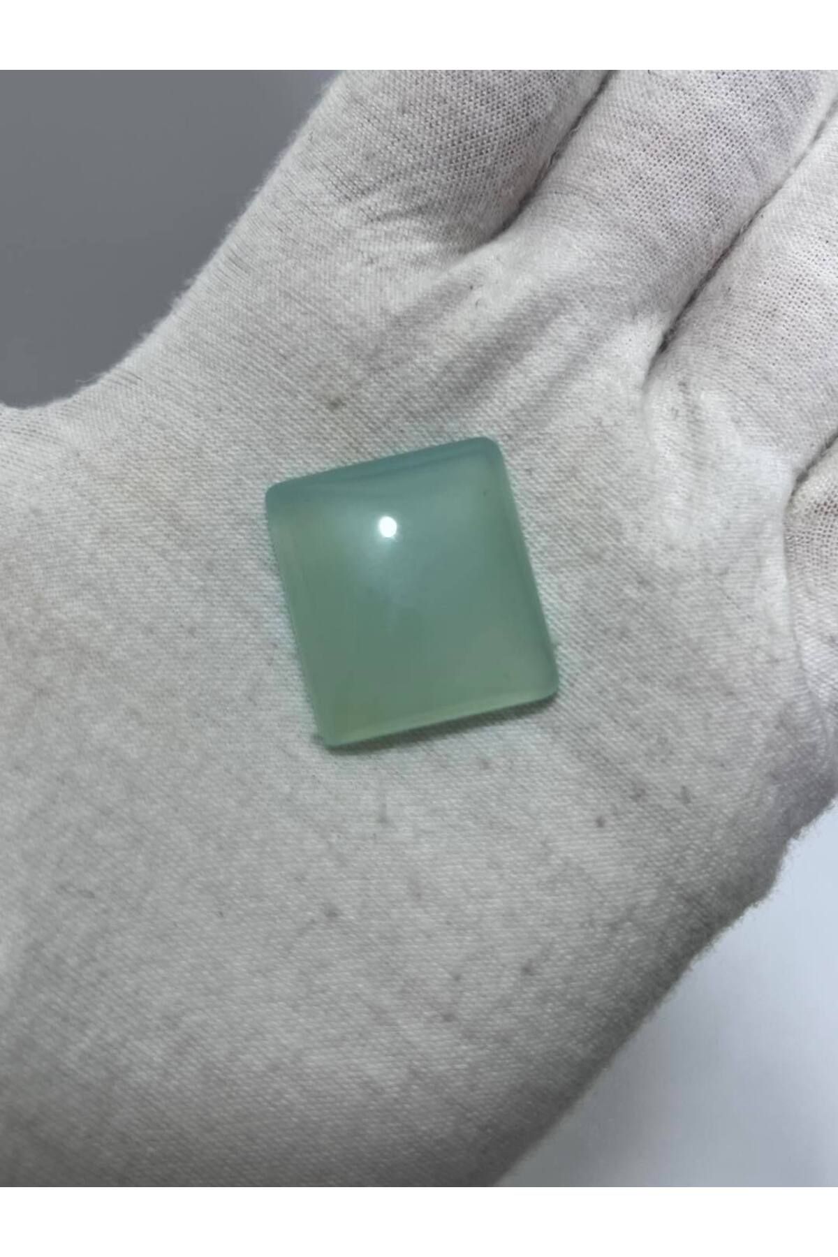 Hasyılmaz Kabaşon Kesim Doğal Aqua Kalsedon Taşı 39,7 Karat