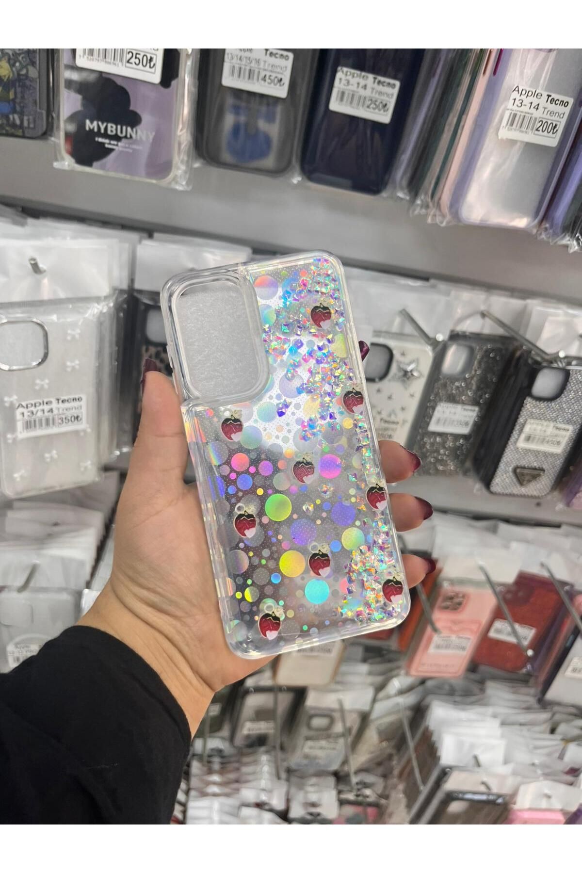 TECNOTREND Galaxy A36/ A56 sıvı parıltılı Hologramlı şeffaf silikon kılıf