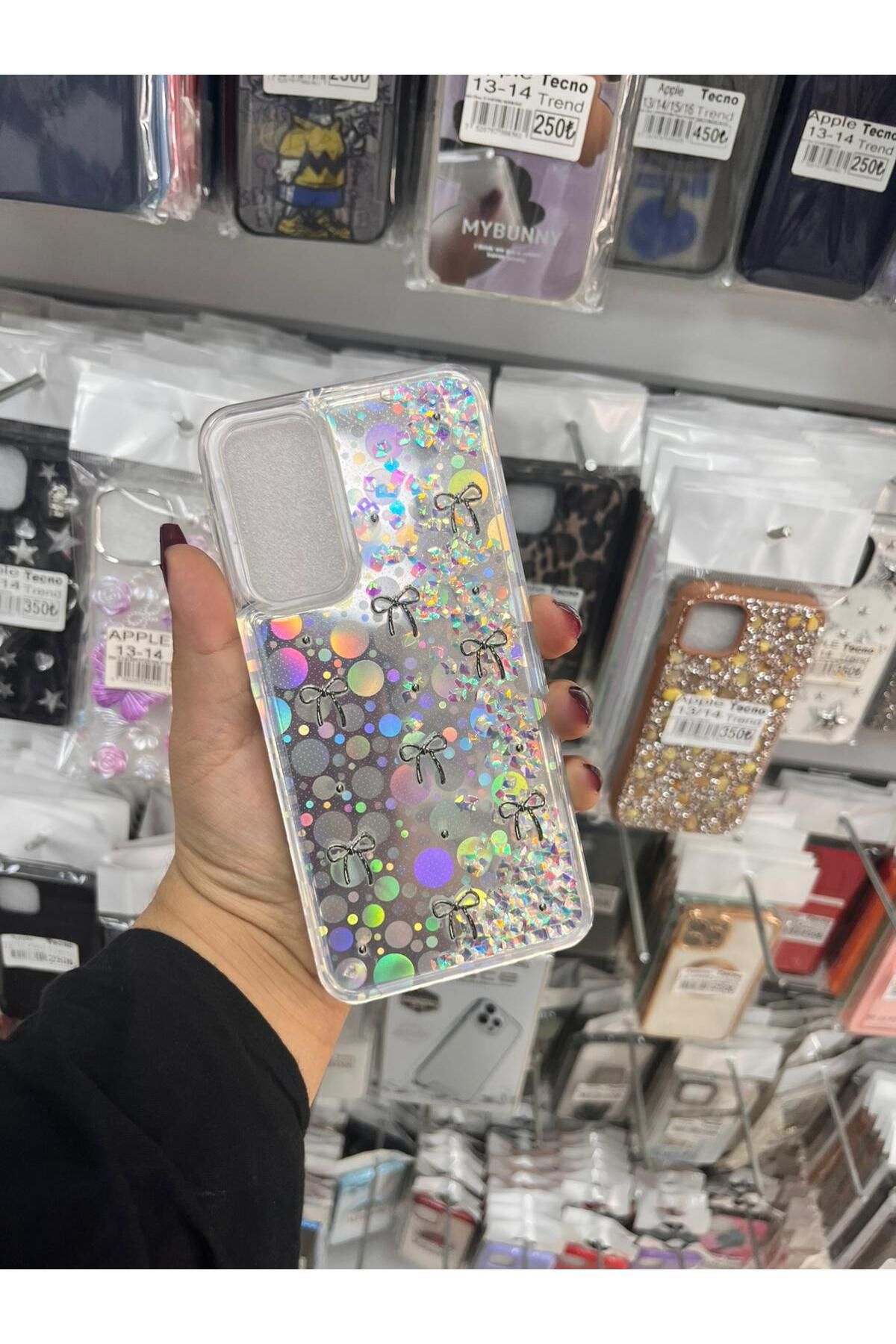 TECNOTREND Galaxy A16 sıvı parıltılı Hologramlı şeffaf silikon kılıf