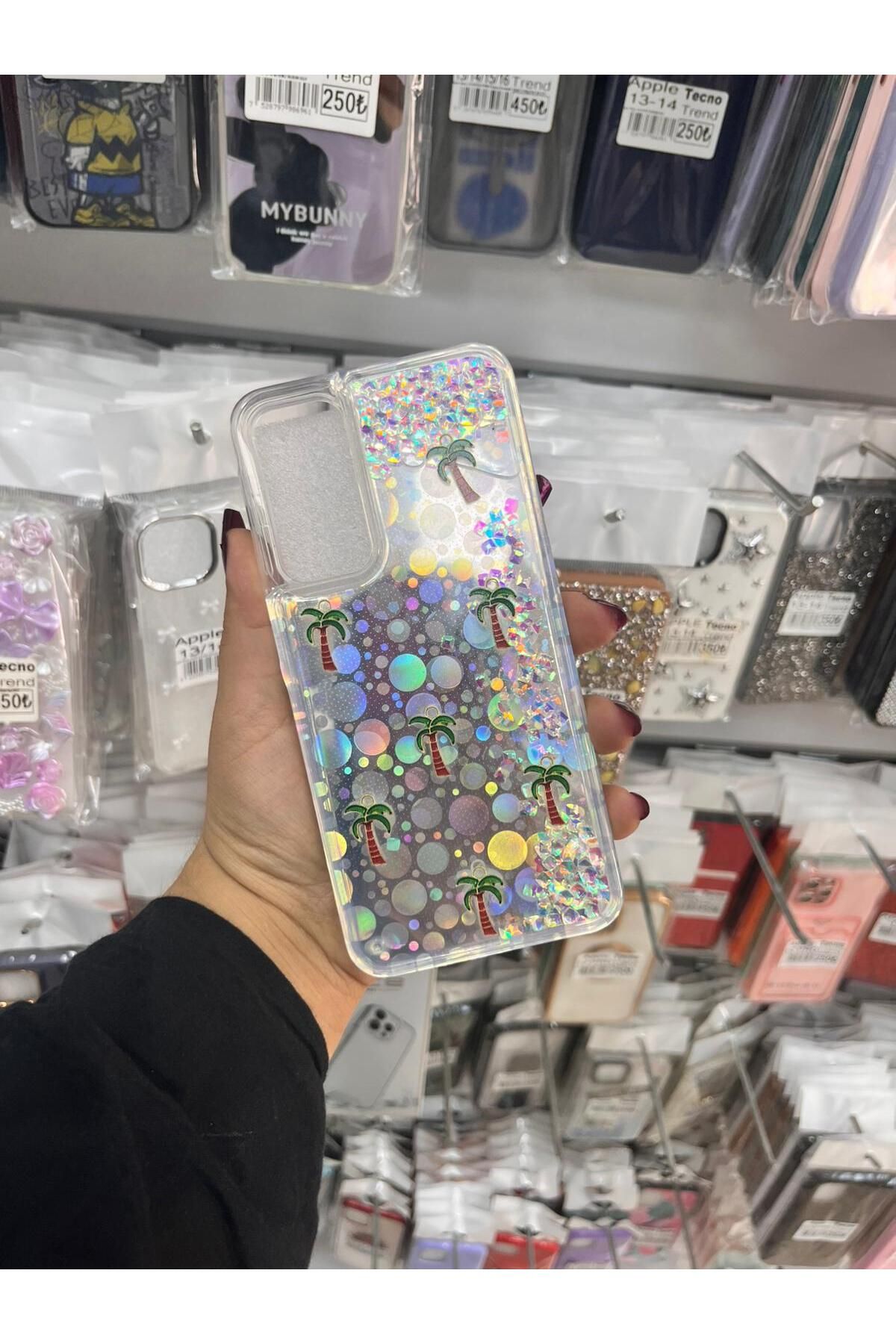 TECNOTREND Galaxy A16 sıvı parıltılı Hologramlı şeffaf silikon kılıf
