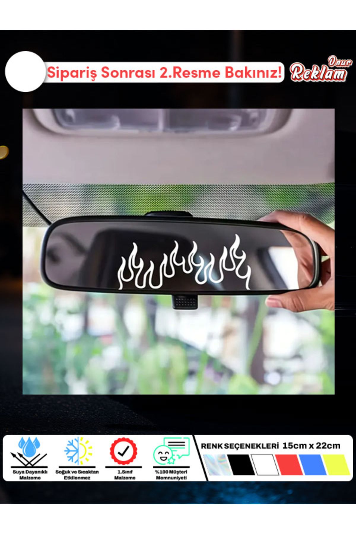 Onur Reklam Alev Desenli Araba Stickerı – Suya Dayanıklı Vinil