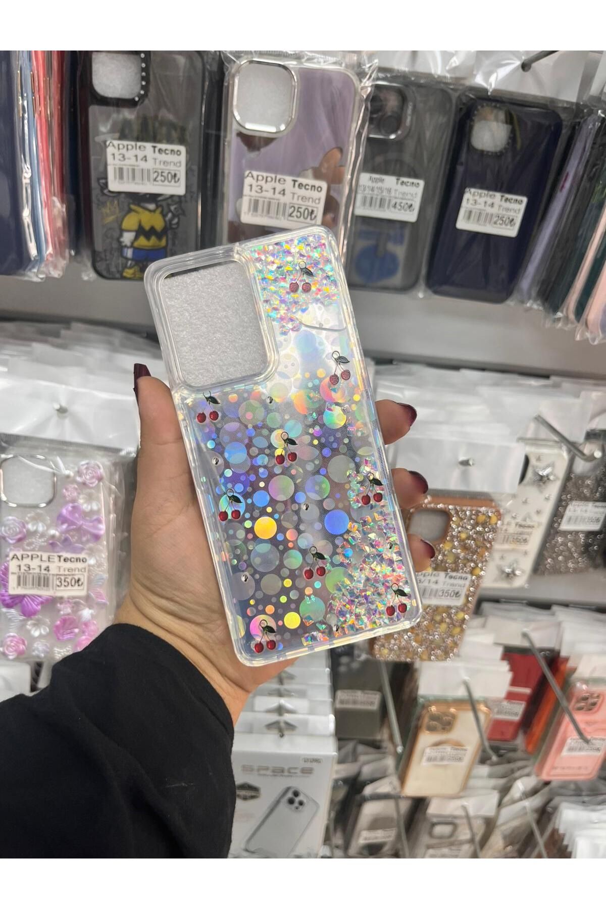 TECNOTREND Xiaomi Redmi Note 12 Pro 5g sıvı parıltılı Hologramlı şeffaf silikon kılıf