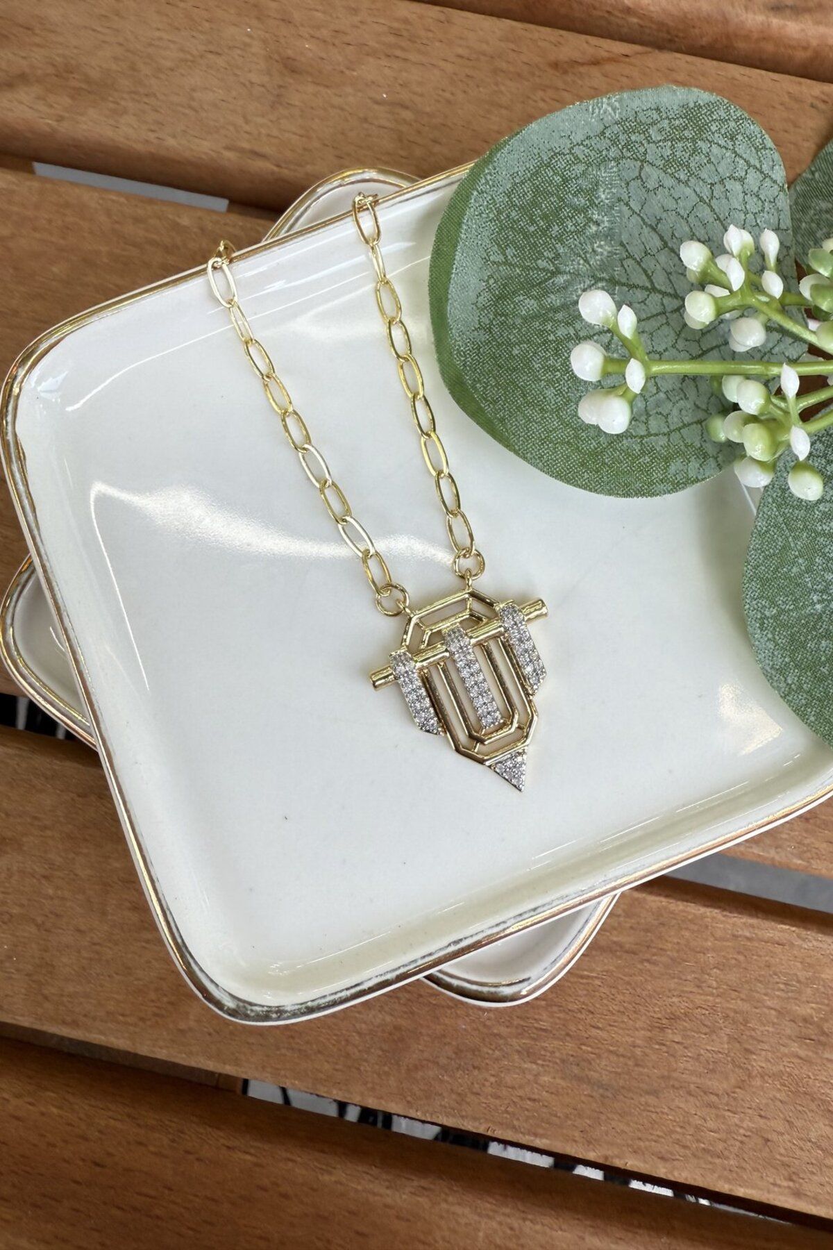 My Joyas Design 14K Altın Kaplama Serenay Serisi Kolye 55cm