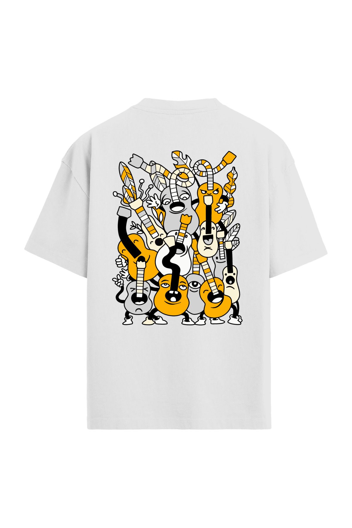 Colermi Gitar Temalı Sırt Baskılı Oversize T-Shirt