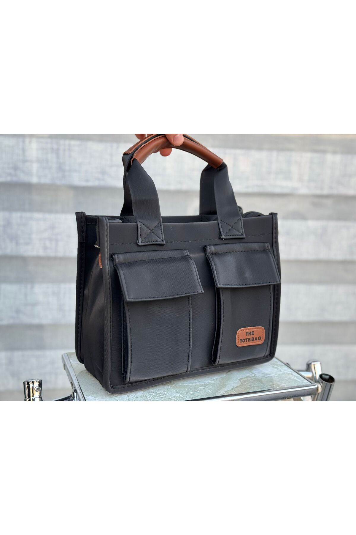 Efe ÖN 2 CEPLİ VE ÇITÇITLI AYARLANABİLİR ASKILI ASTARLI BUZİ DERİ EL VE OMUZ ÇANTASI THE TOTEBAG