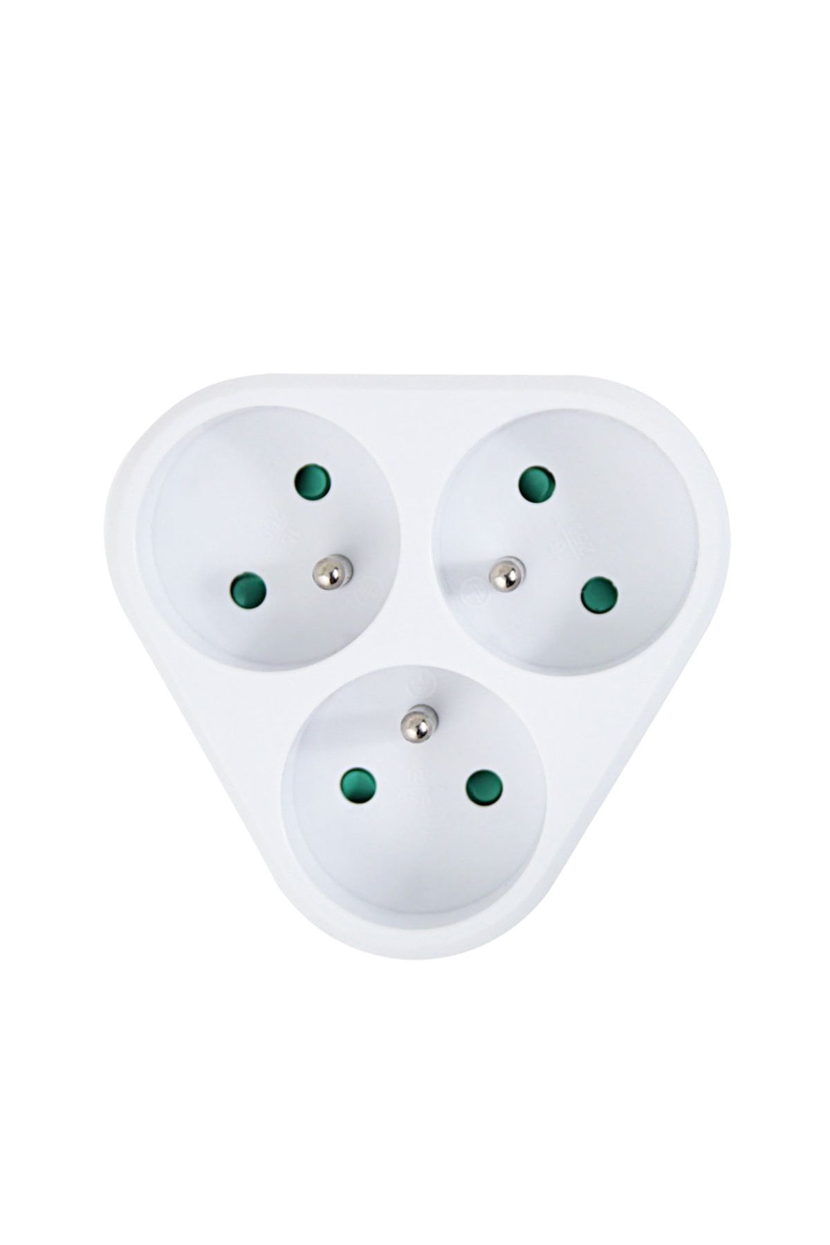 OEM-Adaptor priză triunghiulară, 3680W, 16A, cu împământare, dimensiuni 87 x 87 x 75 mm, alb 2