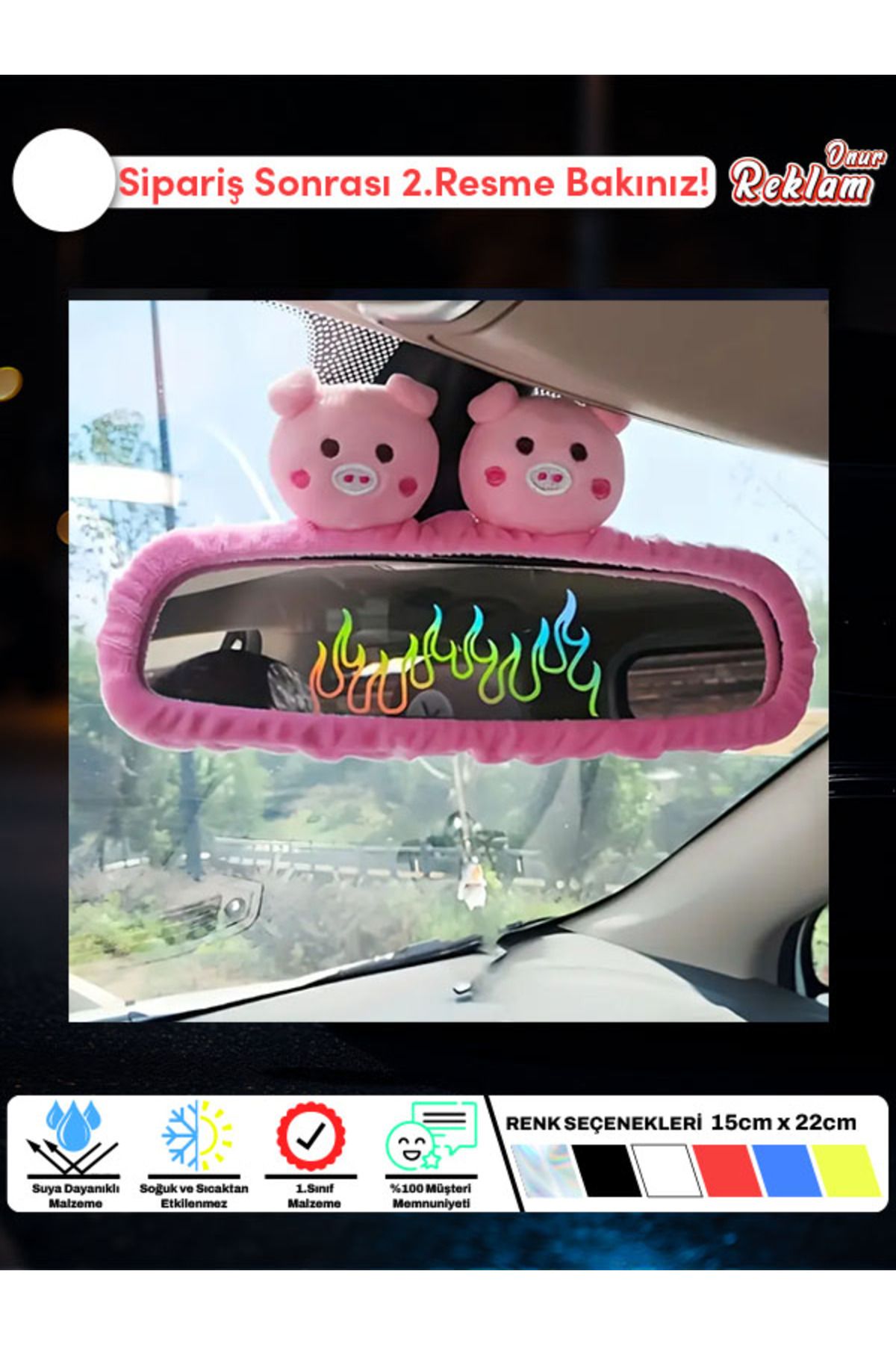 Onur Reklam Alev Desenli Araba Stickerı – Suya Dayanıklı Vinil