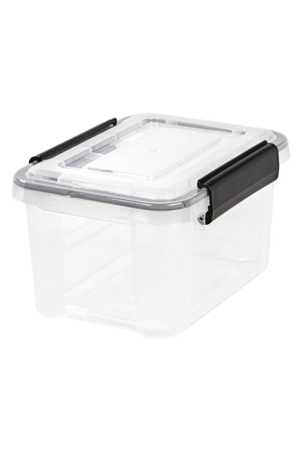 IRIS-WeatherPro Rectangular Storage Container Clear and Black 6.5 Quart 1