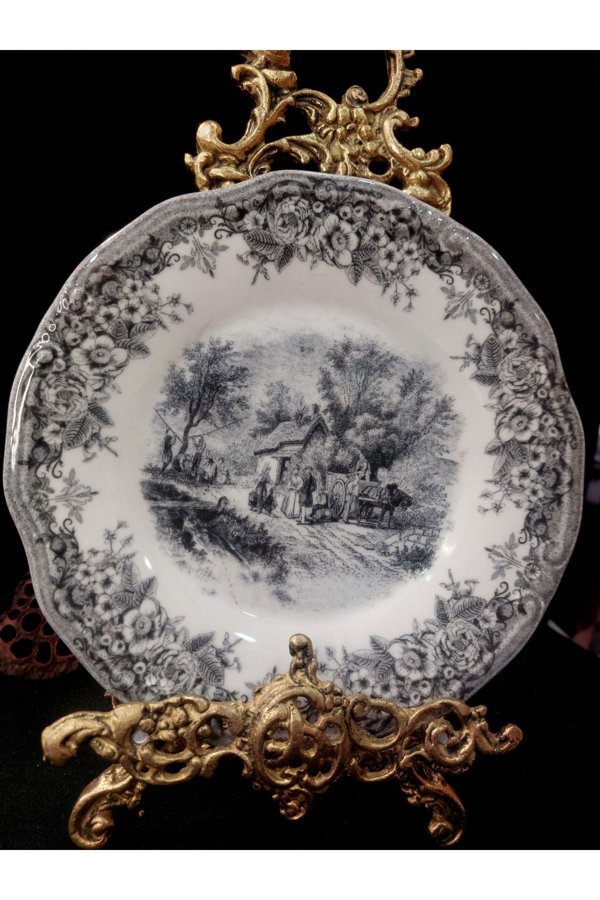 Dedemin Antikaları Vintage Görünümlü Karaca Glen Stoneware Pasta Tabağı
