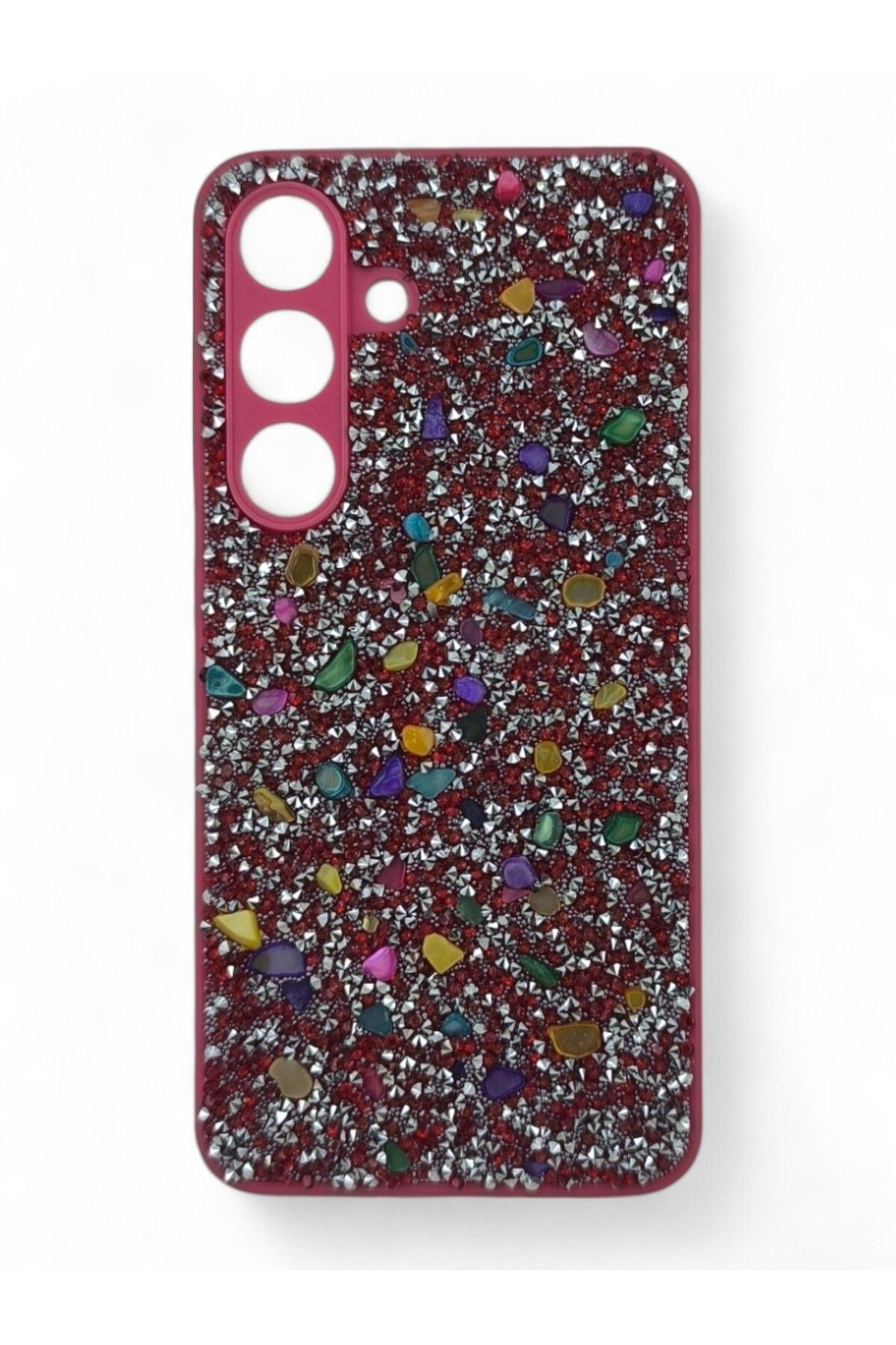 batuteknoloji Samsung Galaxy S25 BatuTeknoloji Kırçıllı Milena Taşlı Silikon Kılıf