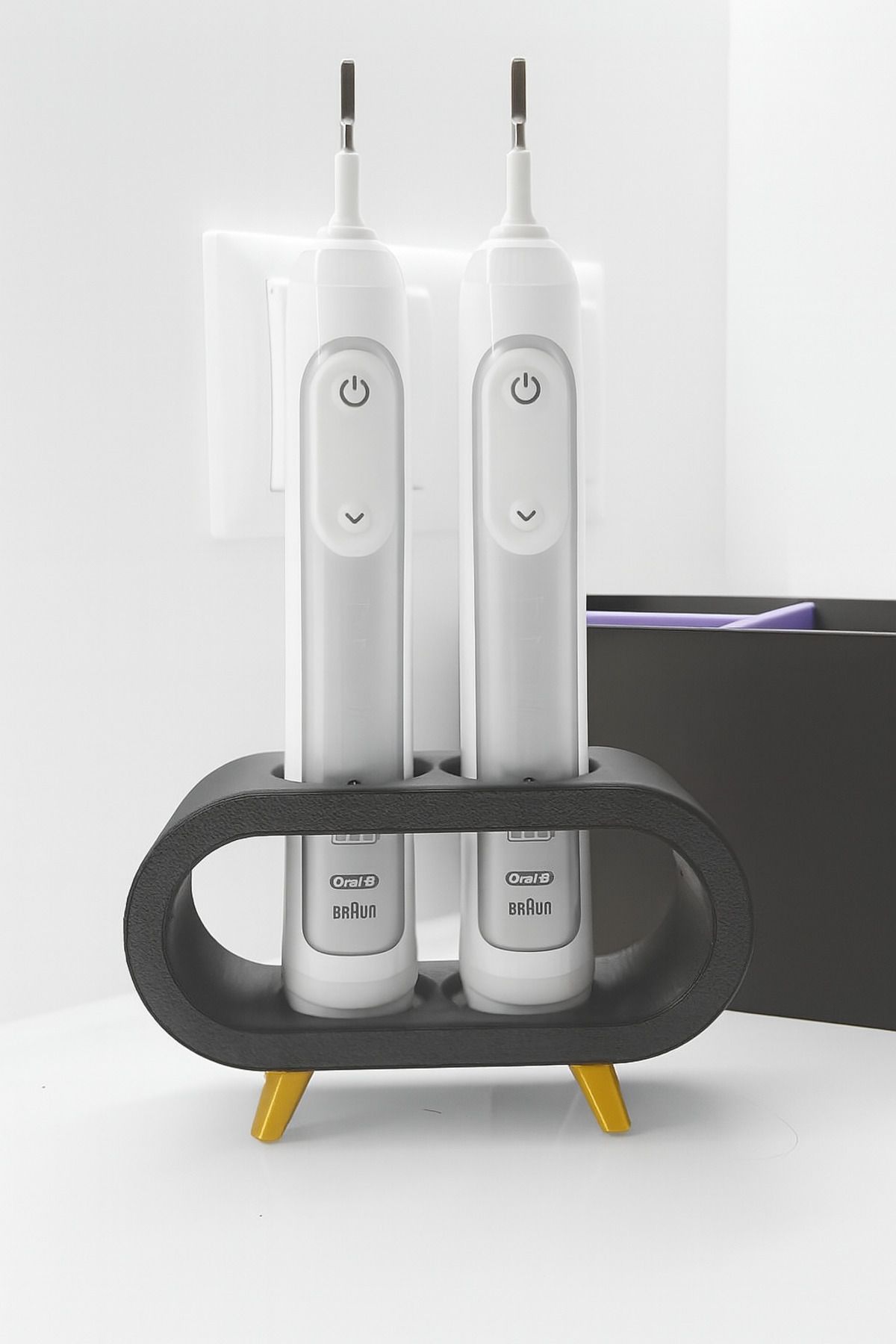 VEMA Elektronik diş fırçası stand, şarjlı diş fırçası stand 2 bölmeli.