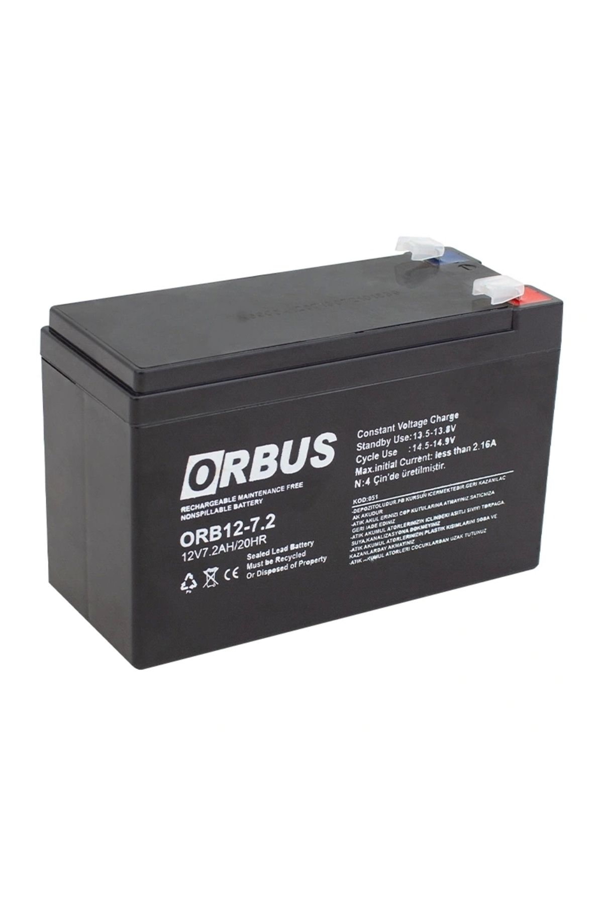 shopwave AKÜ 12 VOLT 7.2 AMPER UPSLER İÇİN ORB12-7.2 (150 X 65 X 90 MM) (5047)