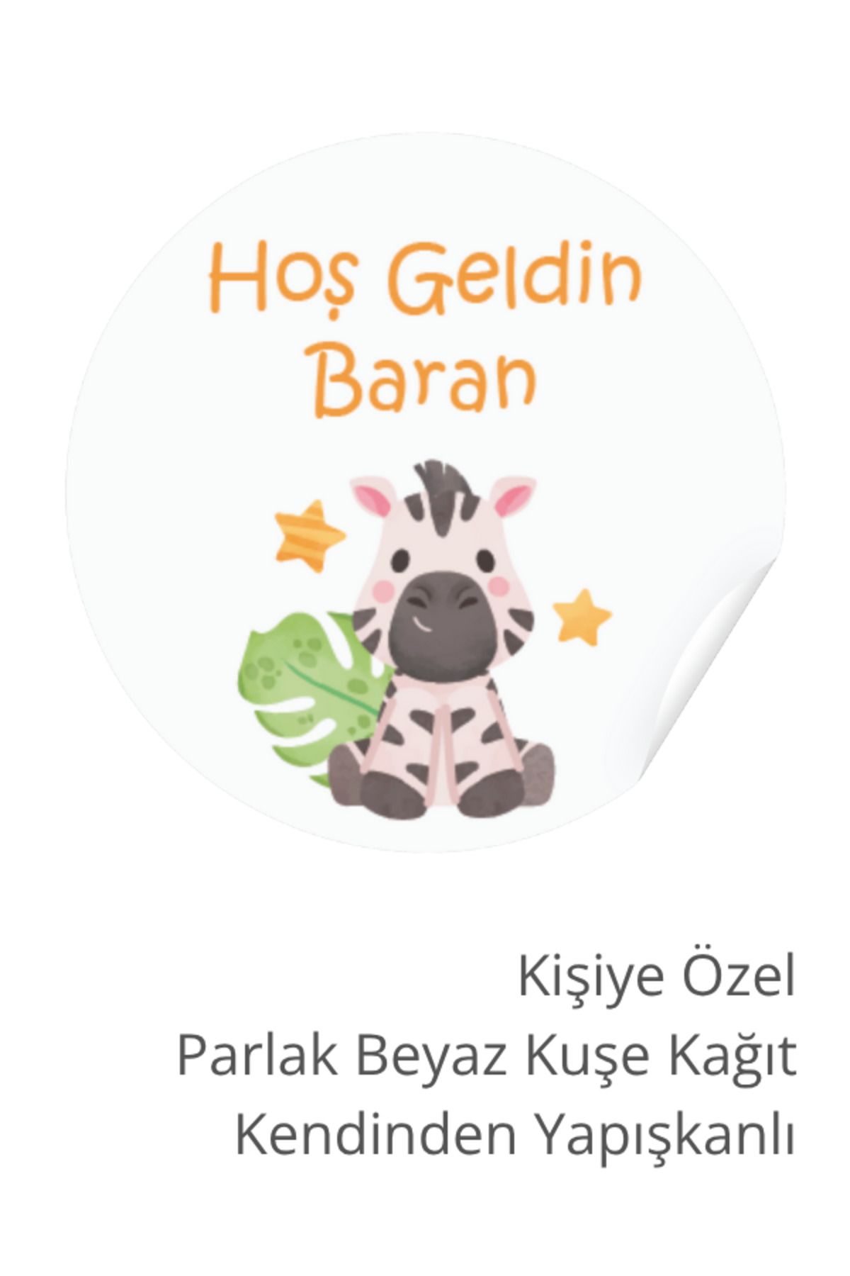 ST Design Kişiye Özel İsimli Doğum Günü Etiketi, Kendinden Yapışkanlı Babyshower, Hoşgeldin Bebek Sticker