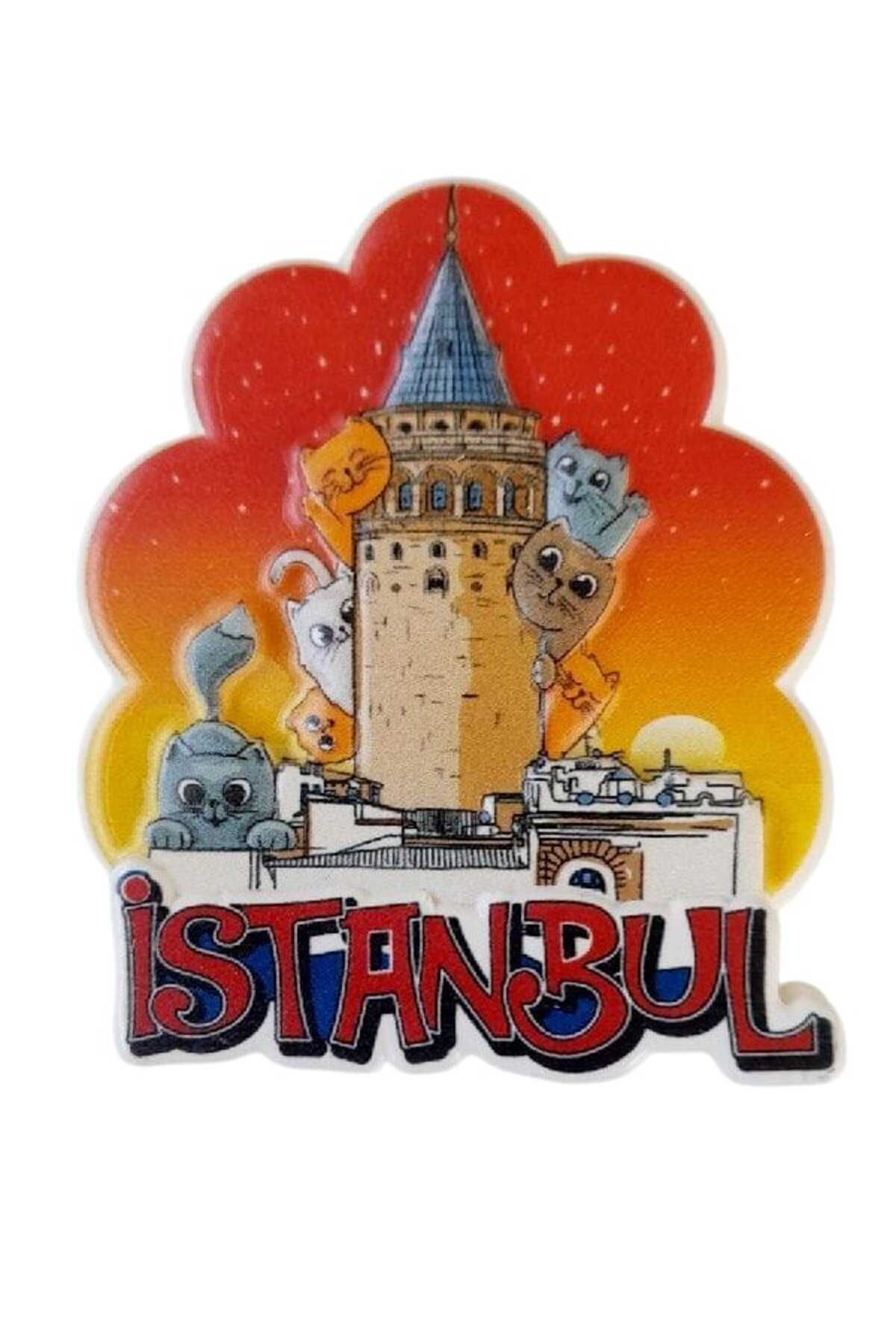 Ellanın Çarşısı İstanbul Magnet Kabartma Figürlü Polyester 1 Adet. Boyut: 7,5 cm x 6,5 cm