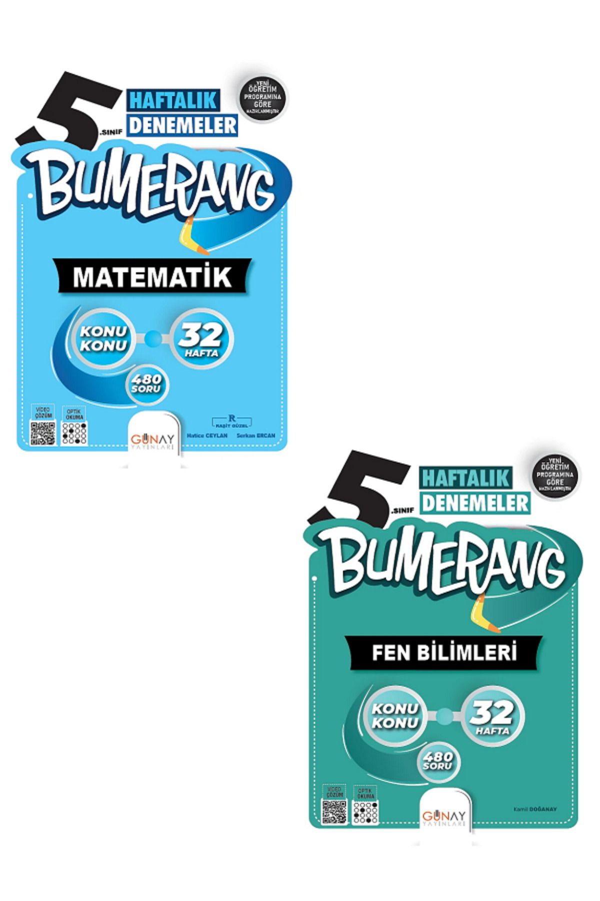 Evrensel İletişim Yayınları 5.Sınıf Günay Bumerang Matematik + Fen Bilimleri 32 Haftalık Denemeler / Konu Konu / 2 KİTAP