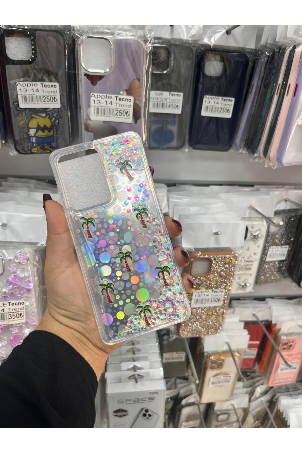 TECNOTREND Xiaomi Redmi Note 12 Pro 5g sıvı parıltılı Hologramlı şeffaf silikon kılıf