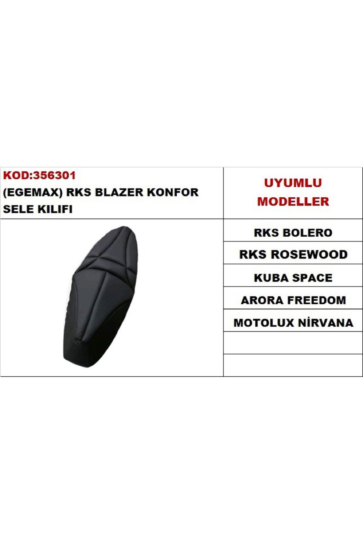 karagöz motor RKS BLAZER BOLERO ROSEWOOD KUBA SPAGE ARORA FREEDOM MOTOLUX NİRVANA KONFOR SELE KILIFI