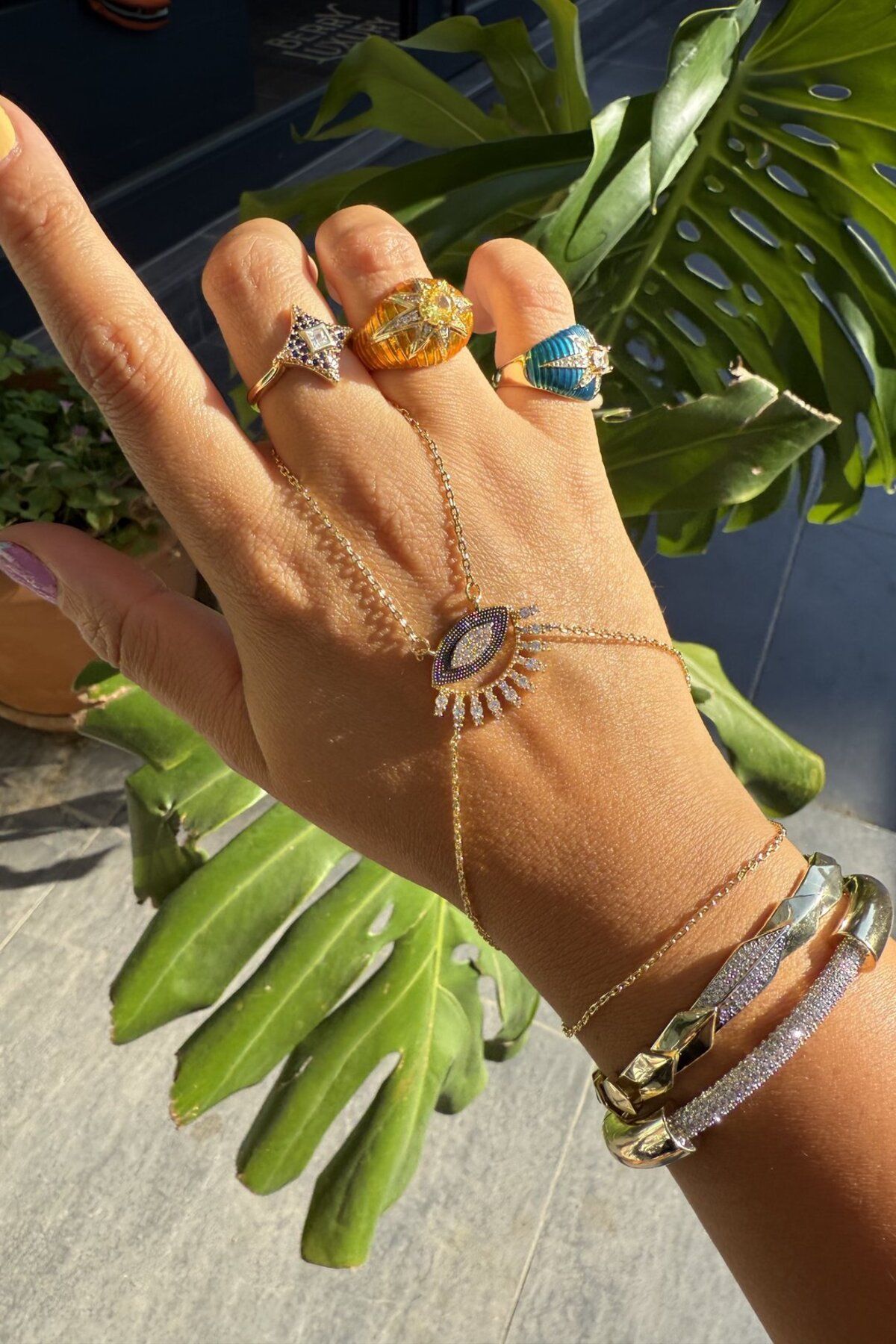 My Joyas Design 14K Altın Kaplama Kirpikli Göz Şahmeran