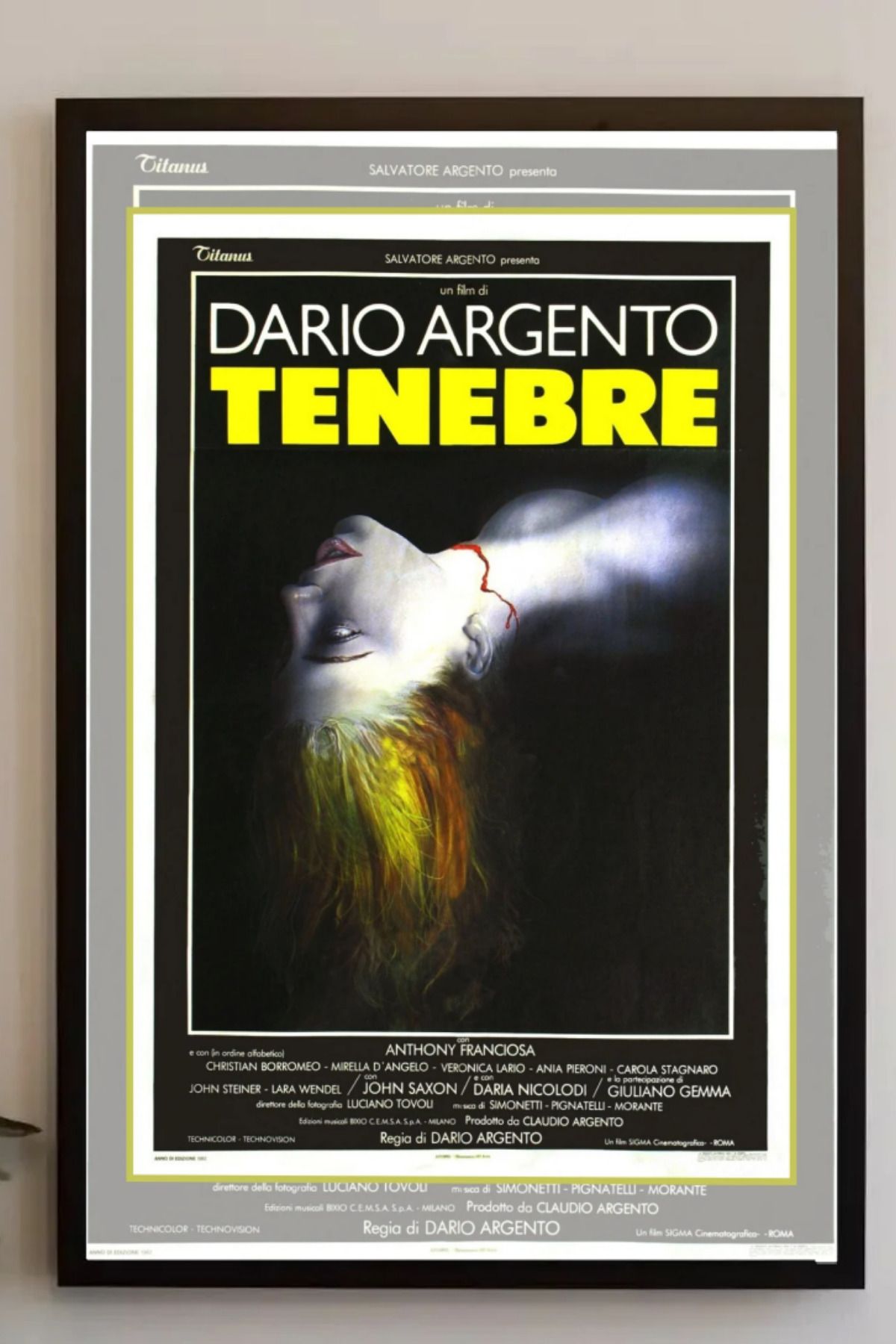 Home Çerçeveli "Tenebre (1982)" Film Afiş Tablo - Duvar Dekorasyon