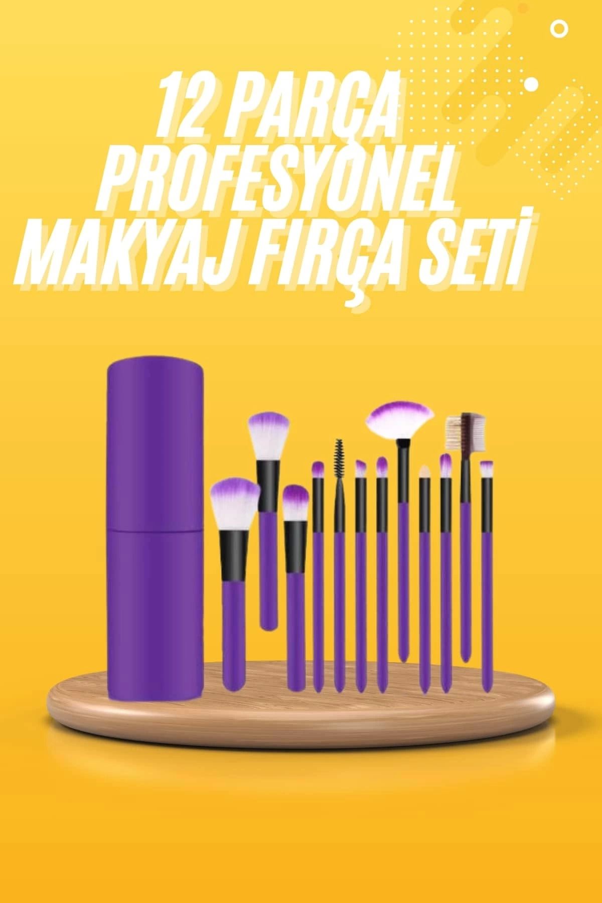 Emper 12 Parça Makyaj Fırçası Yumuşak Kıllı Profesyonel Fırça Seti Yüksek Kaliteli Pürüzsüz