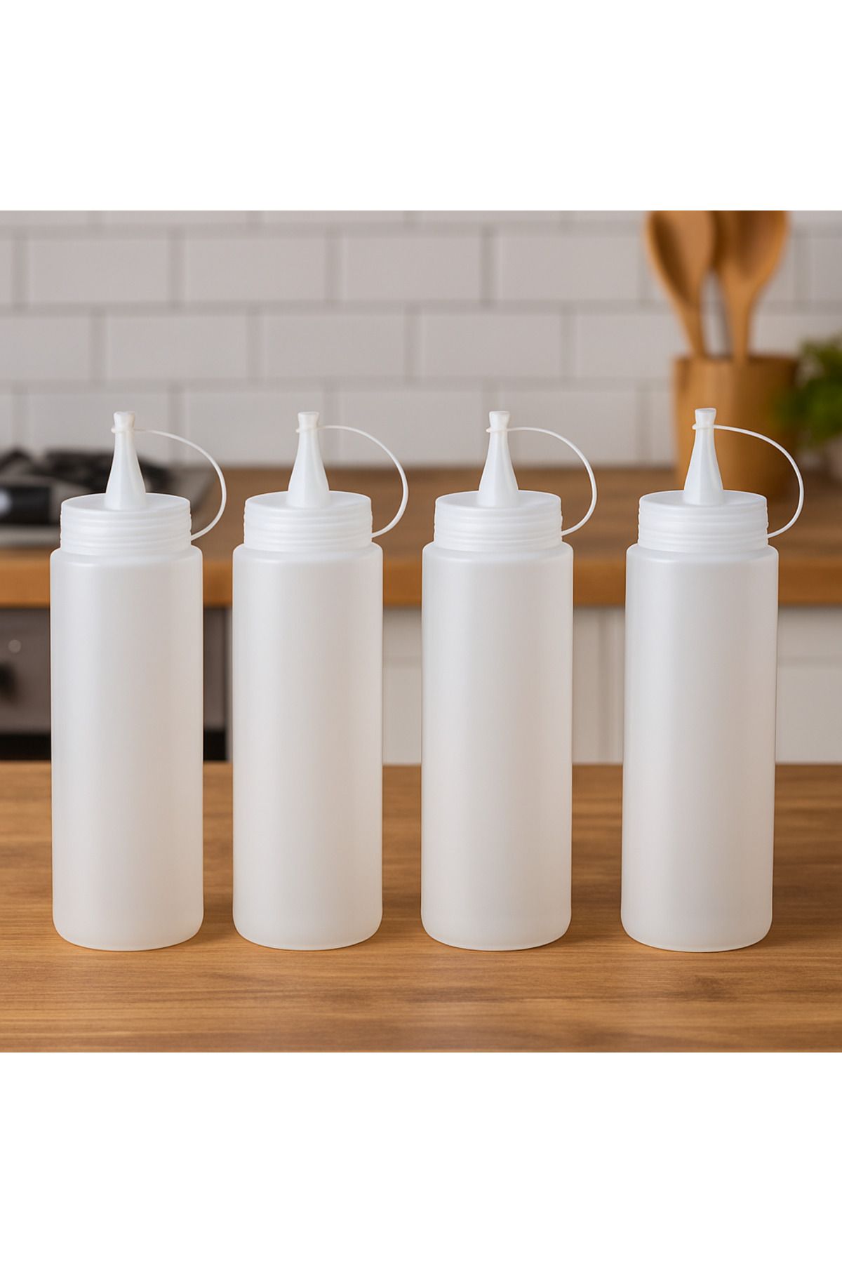 UYT LİFE 4 Adet Plastik Yağlık Sosluk Şişesi 700 Ml Masterchef Sosluk Şeffaf Yağdanlık