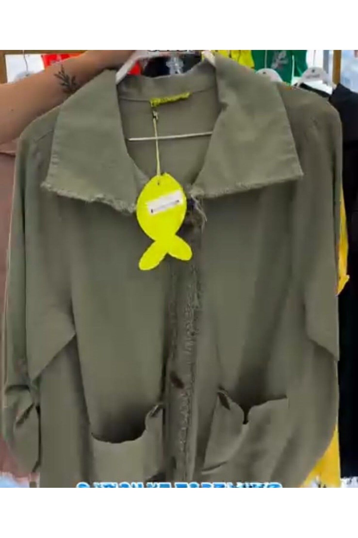 MODA Tahta Düğmeli Keten Kap