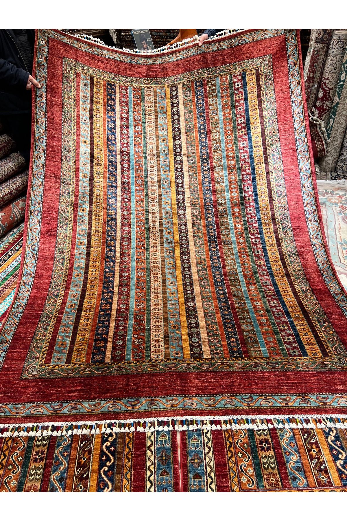 RD RAMAZAN DAĞ EL HALI SANATI El Dokuma Afgan Halısıdır Şal Desen Birinci Sınıf Kalite Ebat 255x184