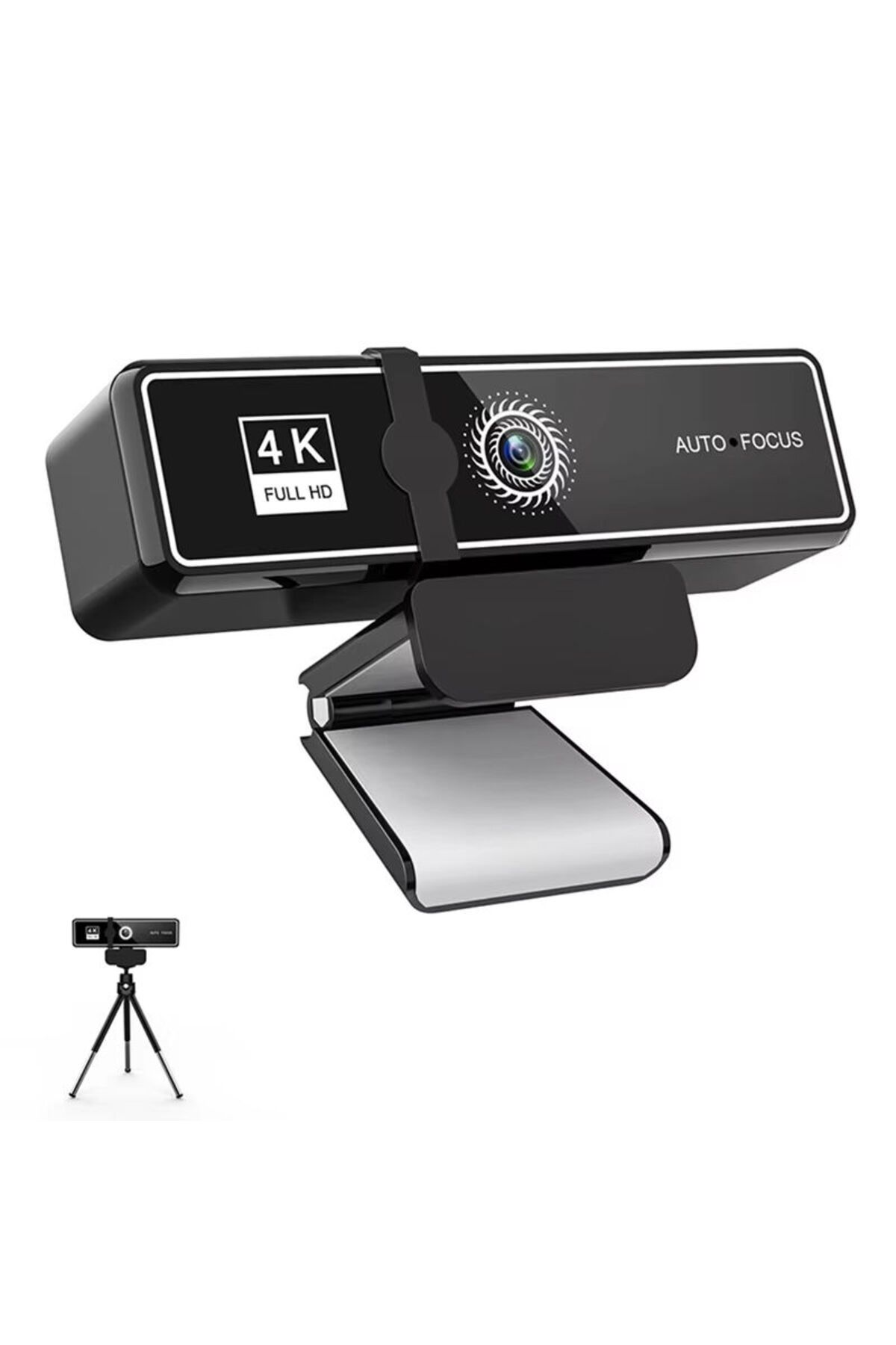 TEQRO-Cameră Web 4K, Autofocus, Anti-vibrații, 360°, USB, Microfon, Plug & Play, Gaming, Conferințe, Streaming 1