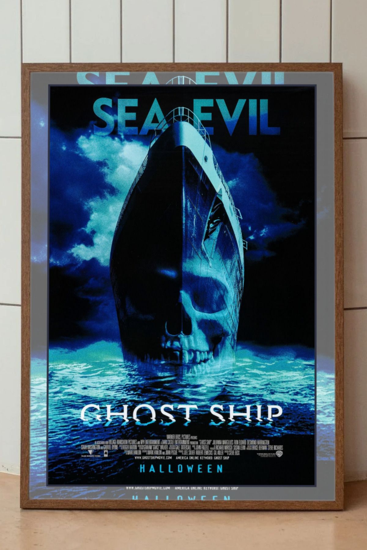 Home Çerçeveli "Ghost Ship (2002)" Film Afiş Tablo - Duvar Dekorasyon