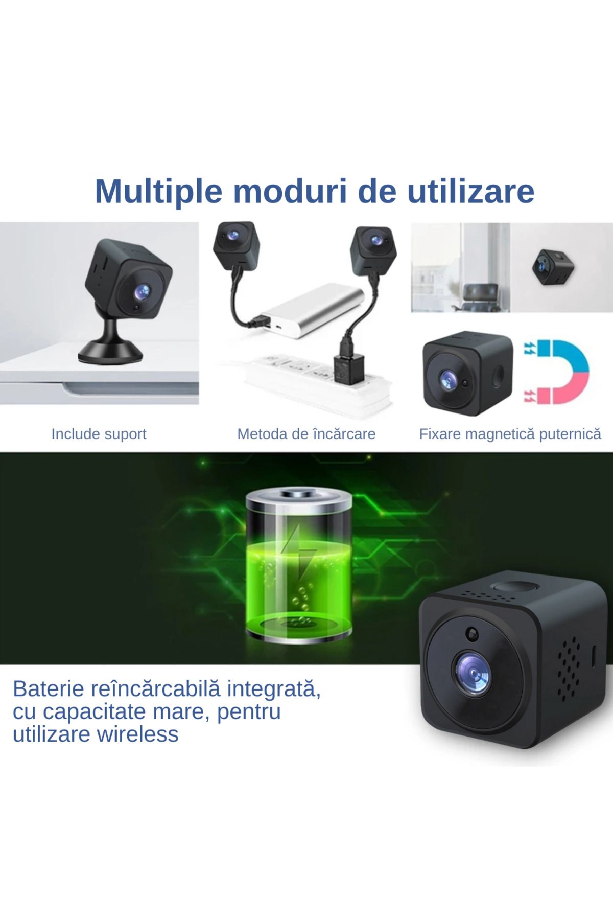 LUDORA-Mini Spy Camera As02, Spy Camera,®, Video Recording and Microphone, Wi-fi Connection, 1080p 10