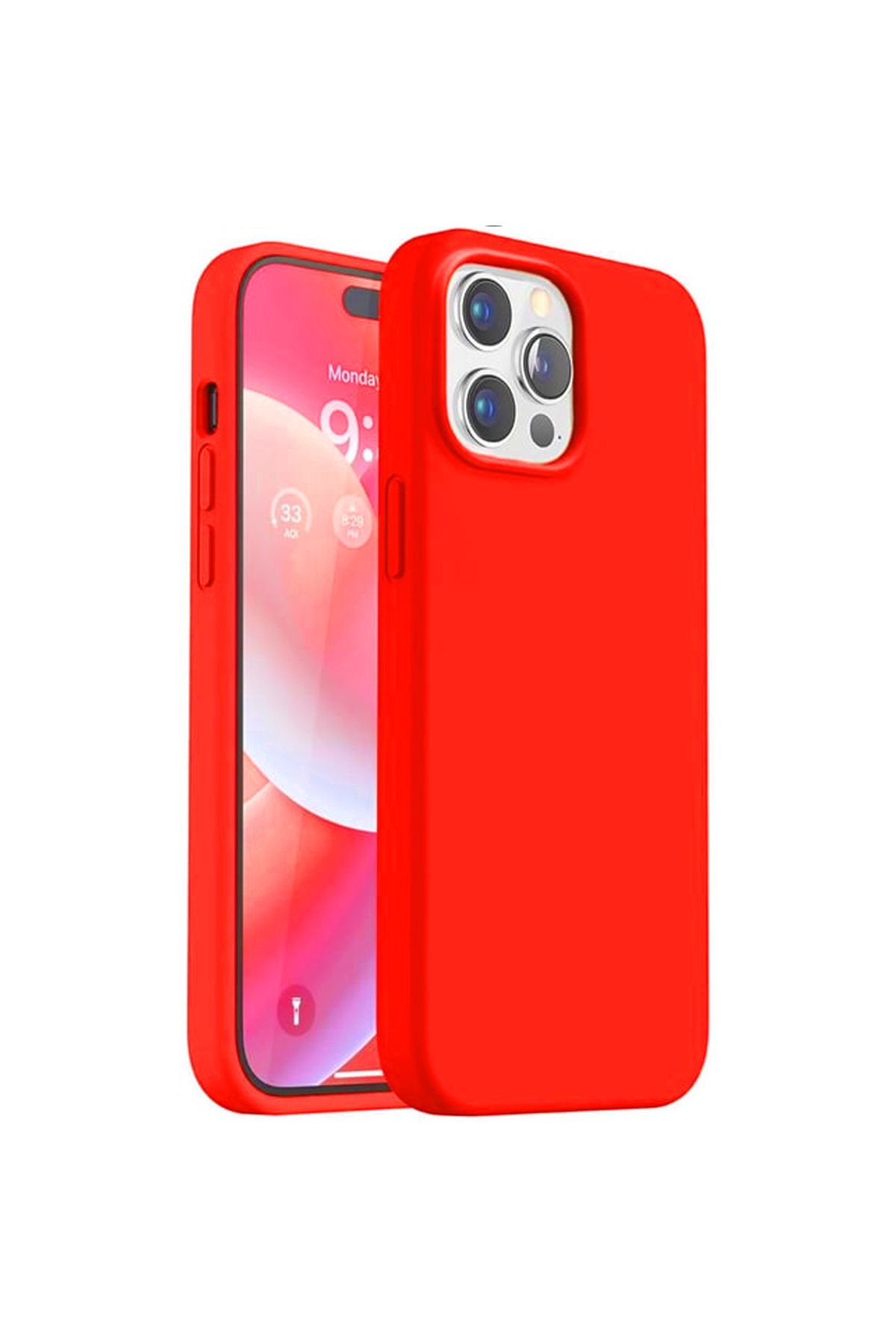 ErkMobile iPhone 15 Pro Kırmızı Lansman Arka Kapak Silikon Kılıf