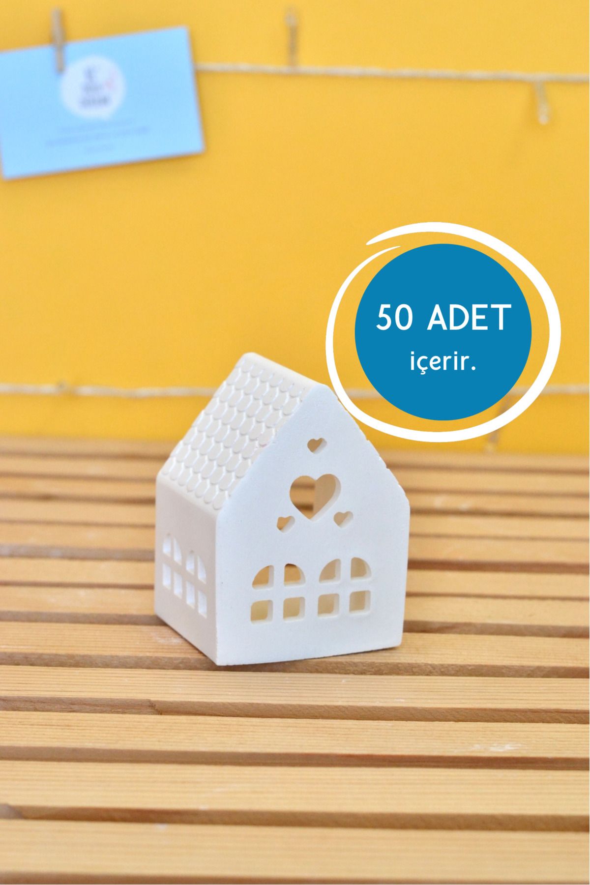 Bİ DOLU DÜKKAN 50 Adet Boyamaya Hazır Küçük Ev Tealight Objesi | Evde Okulda Kurumsal Etkinlik Kendin Yap