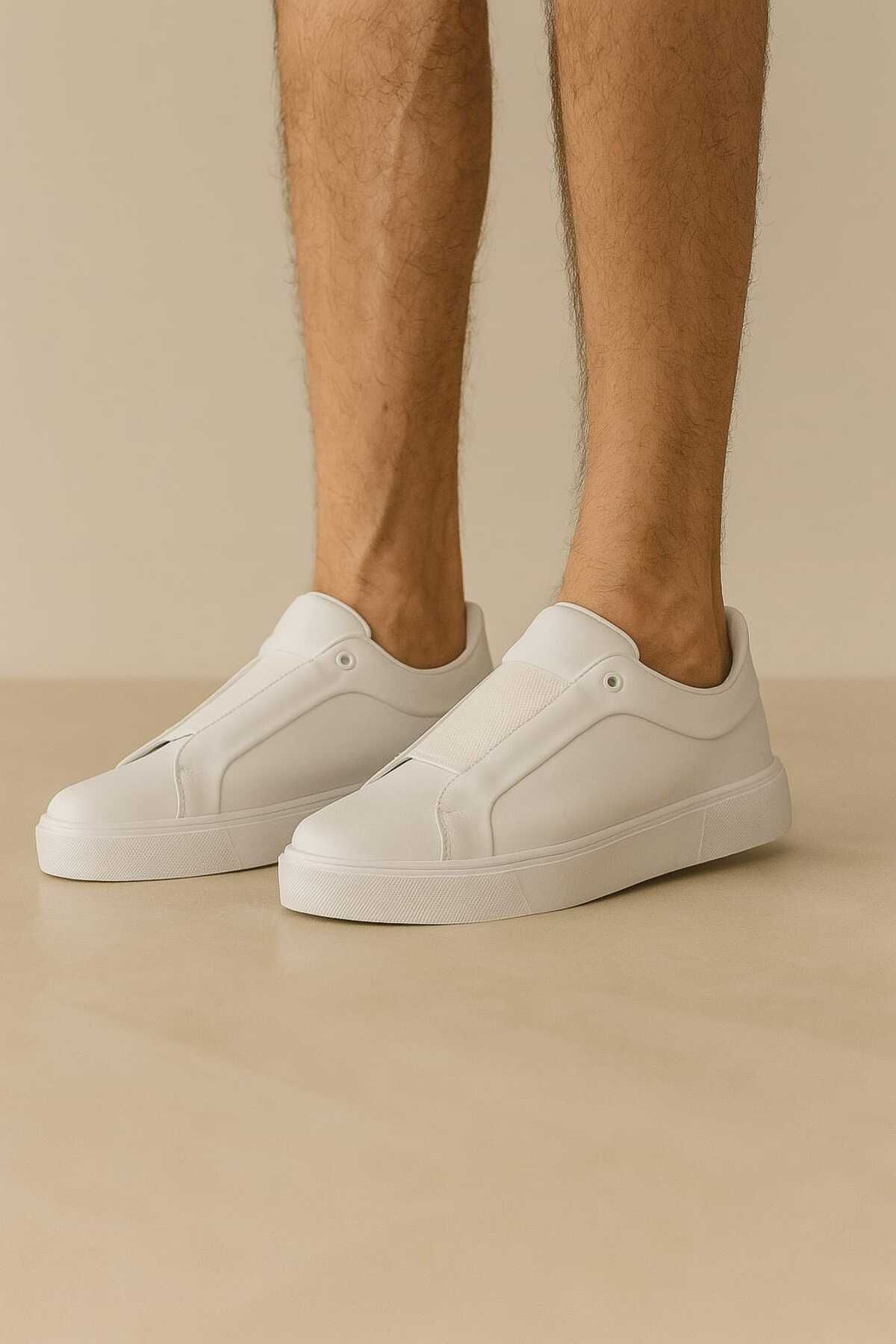 Noyfa düz taban erkek sneaker kaymaz taban, suni deri koku yapmaz erkek ayakkabsı