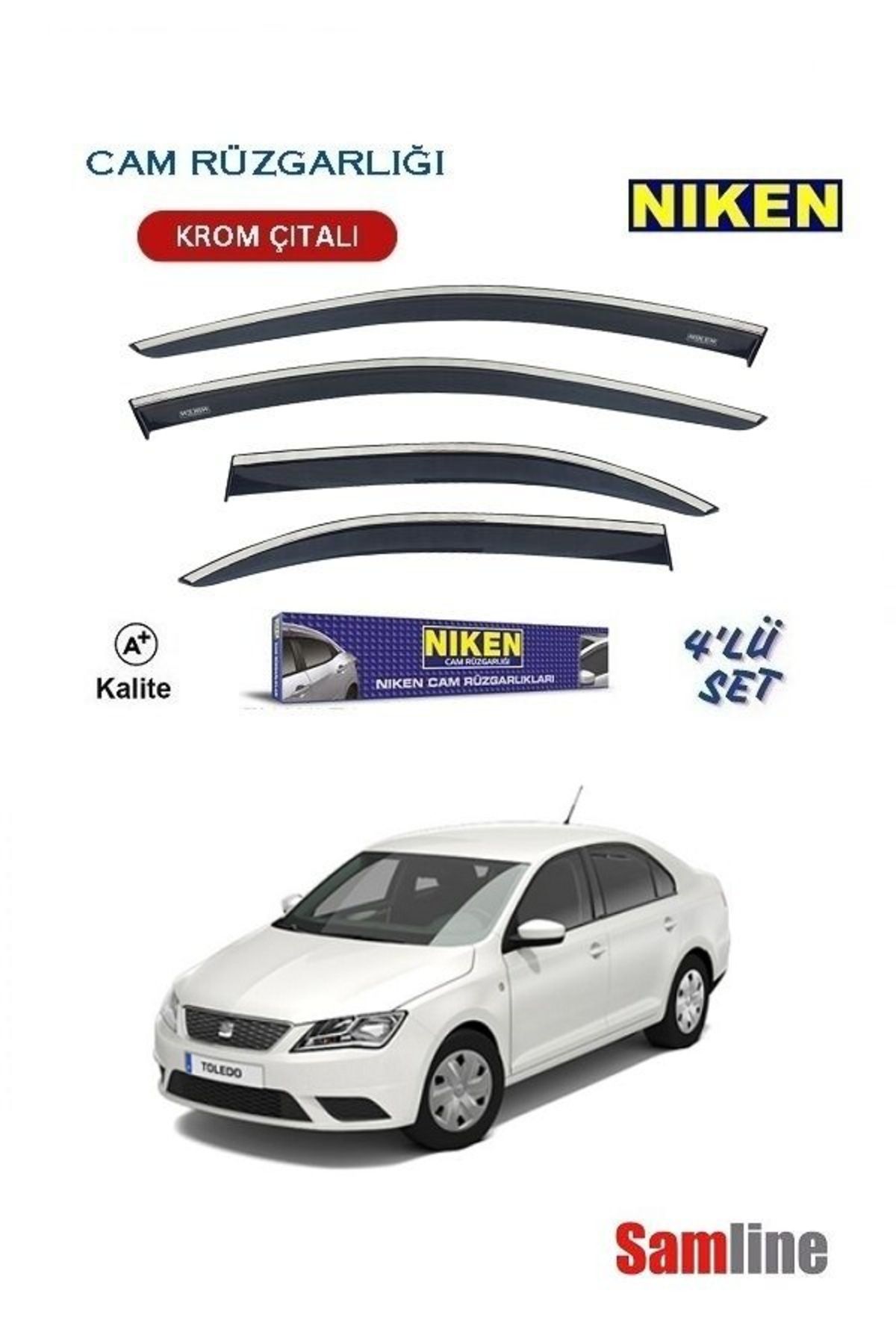 Niken Seat Toledo (2012-2018) Cam Rüzgarlığı 4'lü Set
