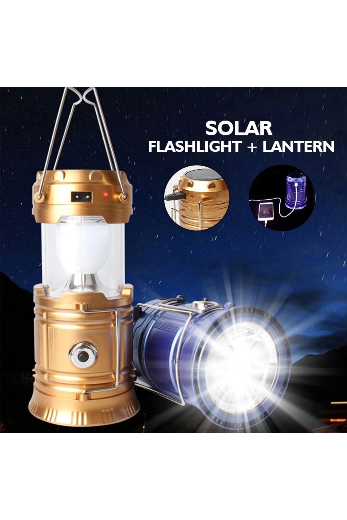 shopwave Kamp Feneri Güneş Enerjili Şarjlı Led Lamba (5047)